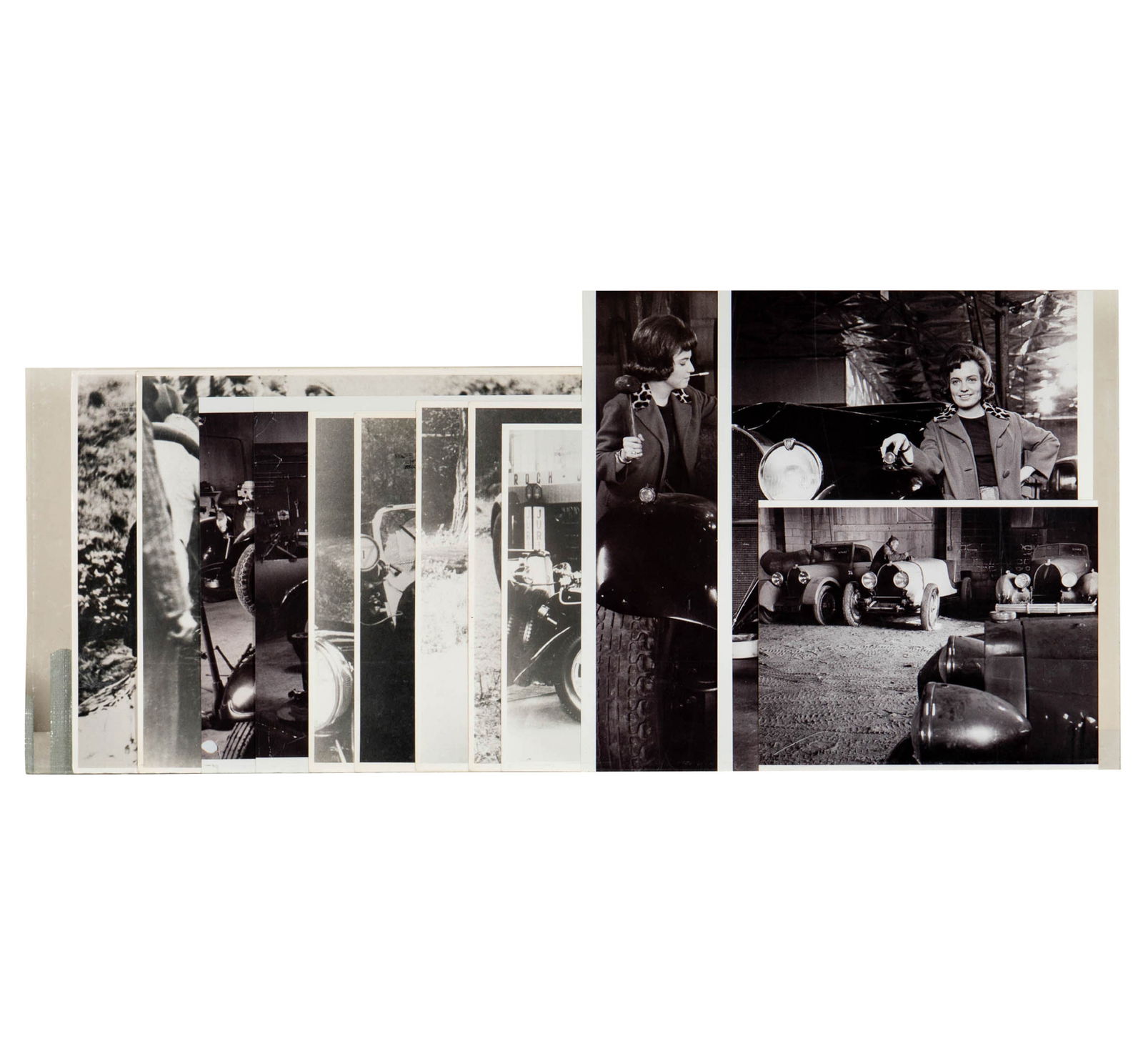 Collection of Vintage Black and White Bugatti Photographs and Prints: nan