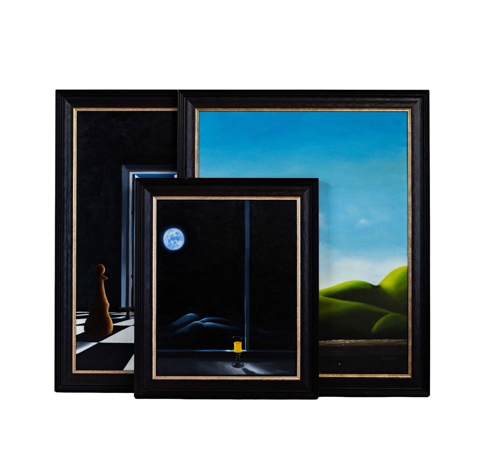 David Blakemore (20th/21st Century): Three Oil on Canvas Paintings (1 of 12)
