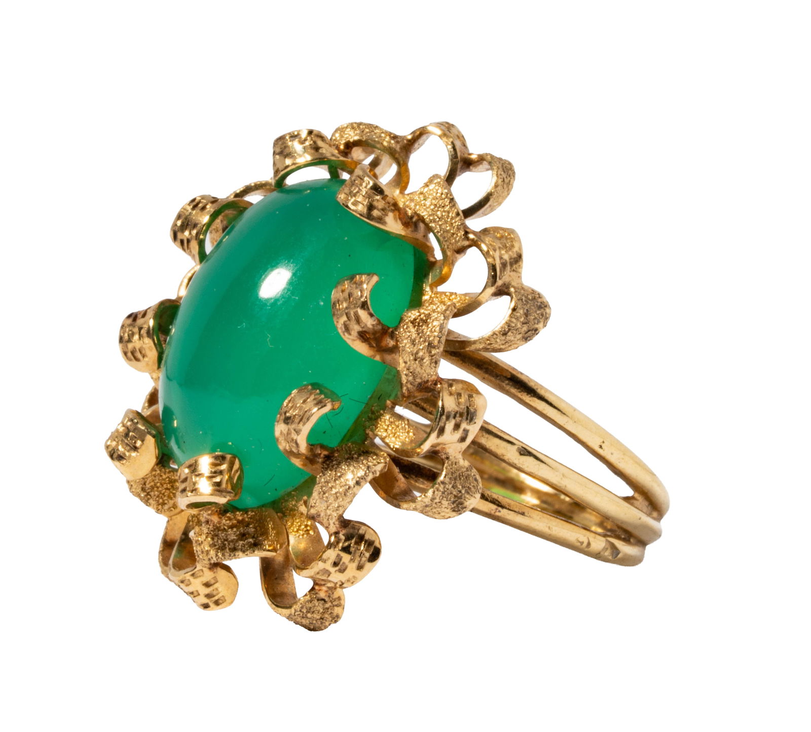 14 Karat Yellow Gold Chrysoprase Ring (1 of 5)