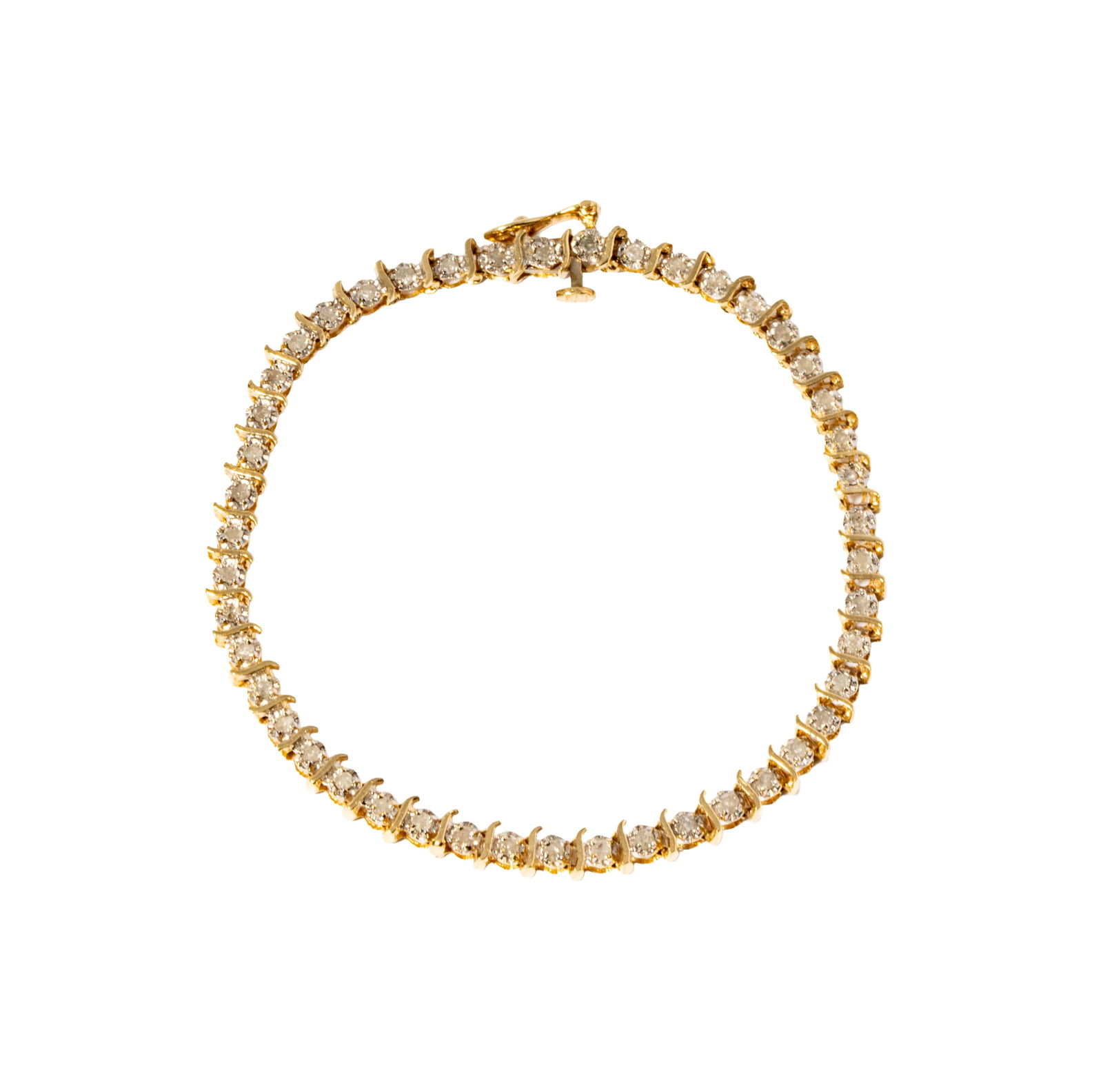 14 Karat Yellow Gold Diamond Bracelet (1 of 9)