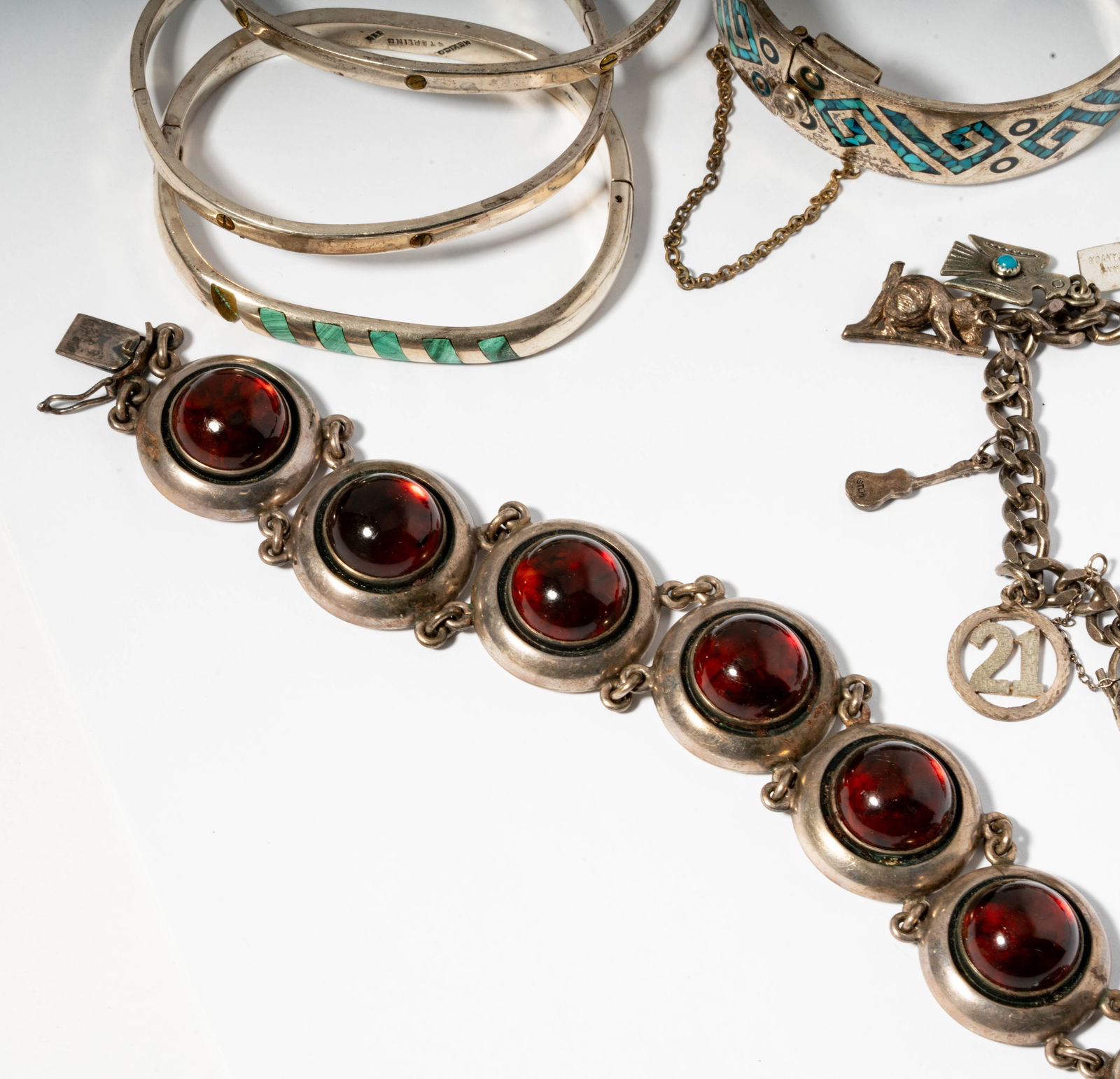 Six Sterling Silver Bracelets - 2