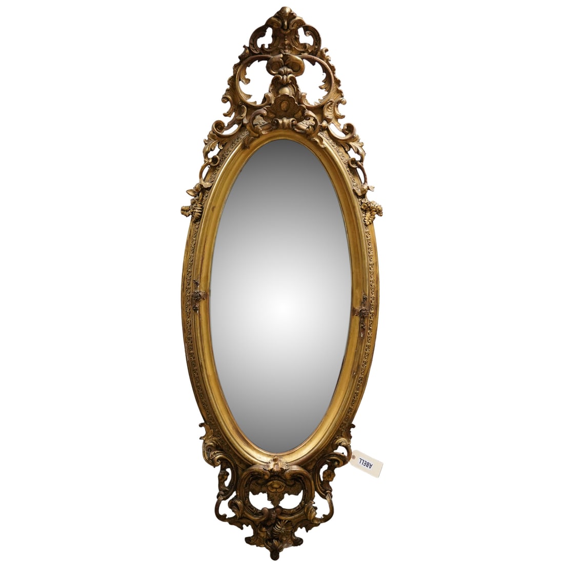 Victorian Carved Giltwood Oval Mirror (1 of 9)