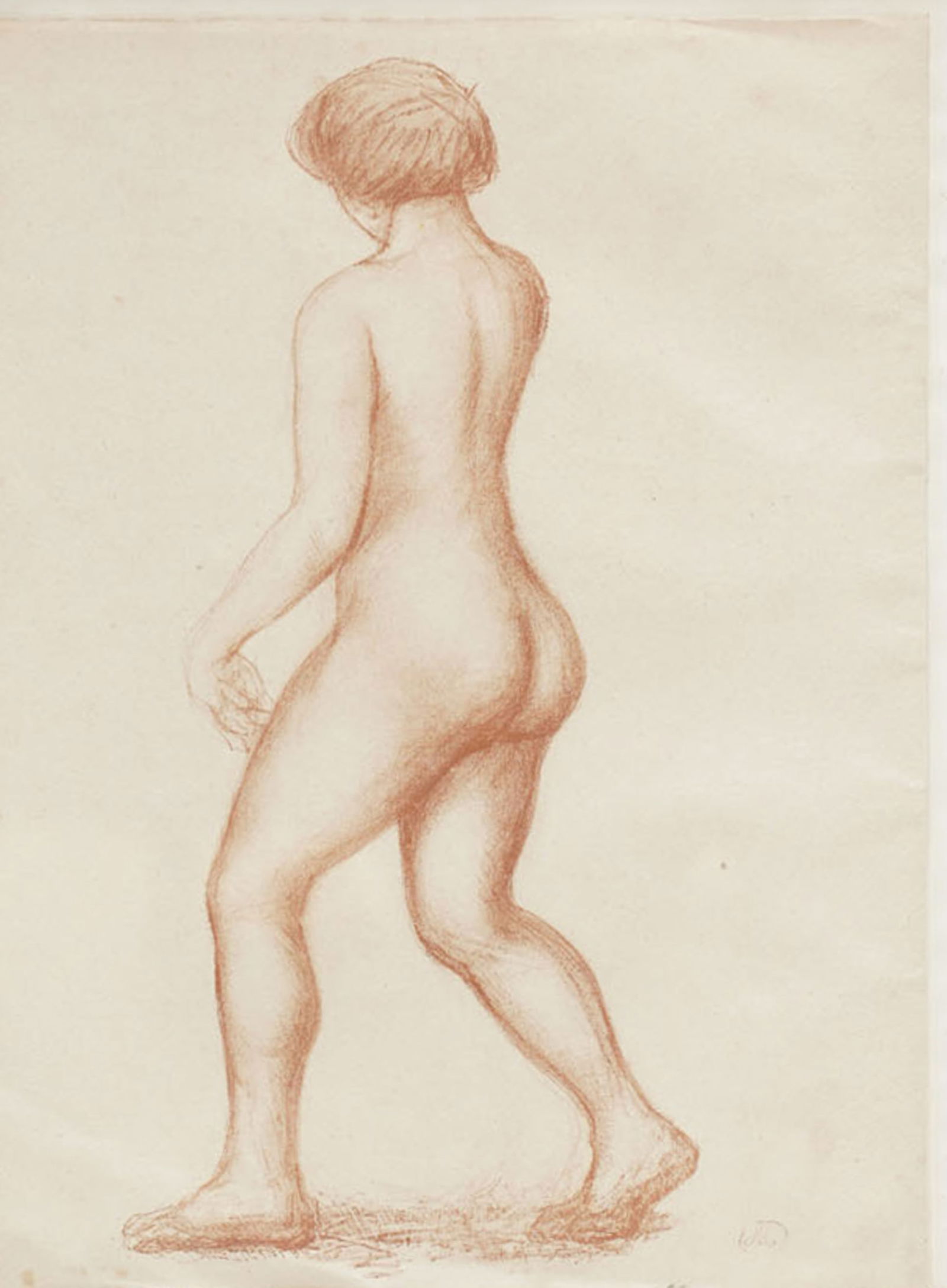 After Aristide Maillol (1861 - 1944), Nude Figure: lithograph, Sheet: 15 x 11 in., Frame: 23 1/4 x 19 in. 