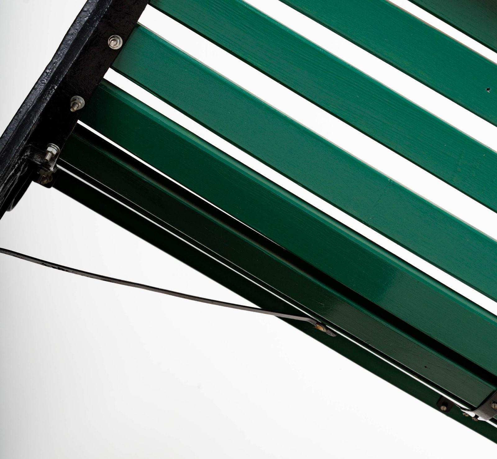 Green-Painted Cast Iron Park Bench - 11