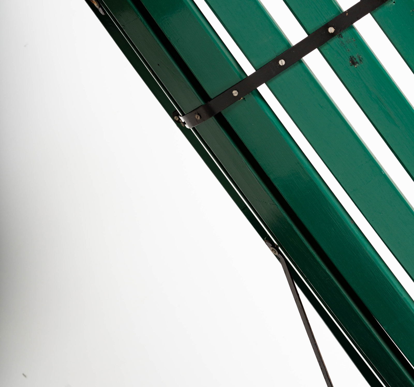 Green-Painted Cast Iron Park Bench - 12