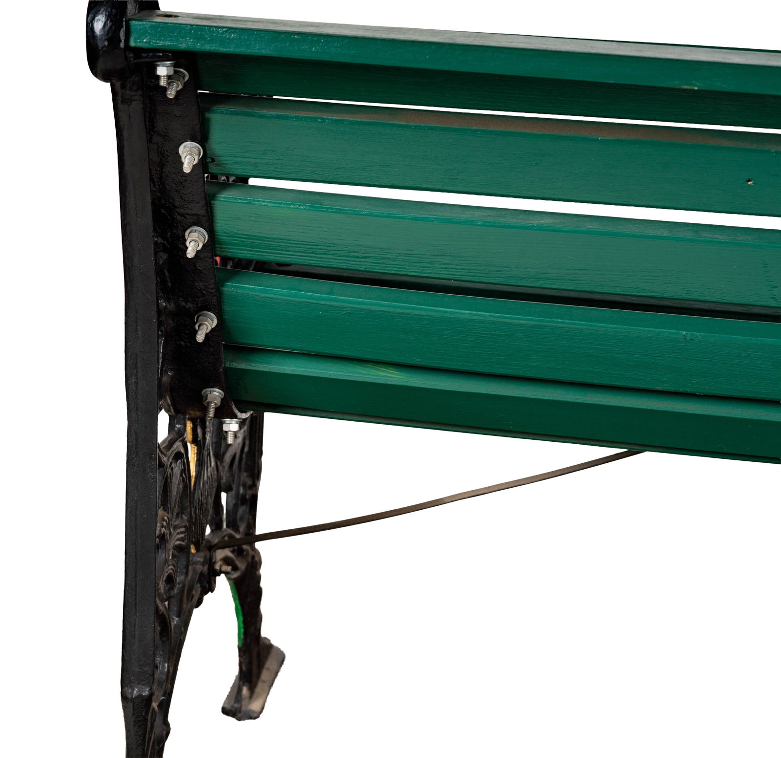Green-Painted Cast Iron Park Bench - 8