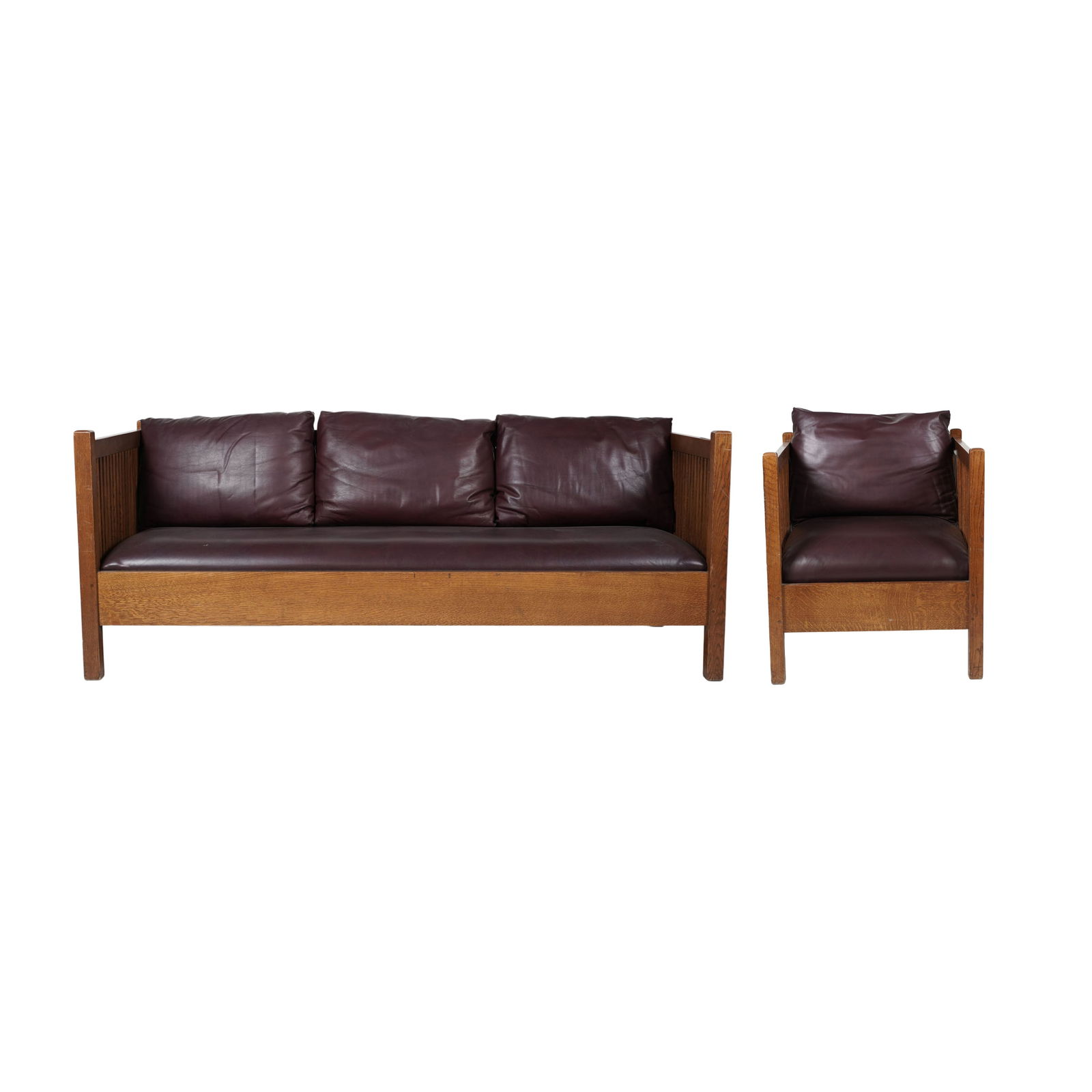 A Stickley Oak Club Sofa and Club Chair (1 of 17)