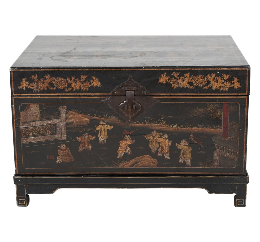 Chinese Lacquer Chest on Stand (1 of 14)