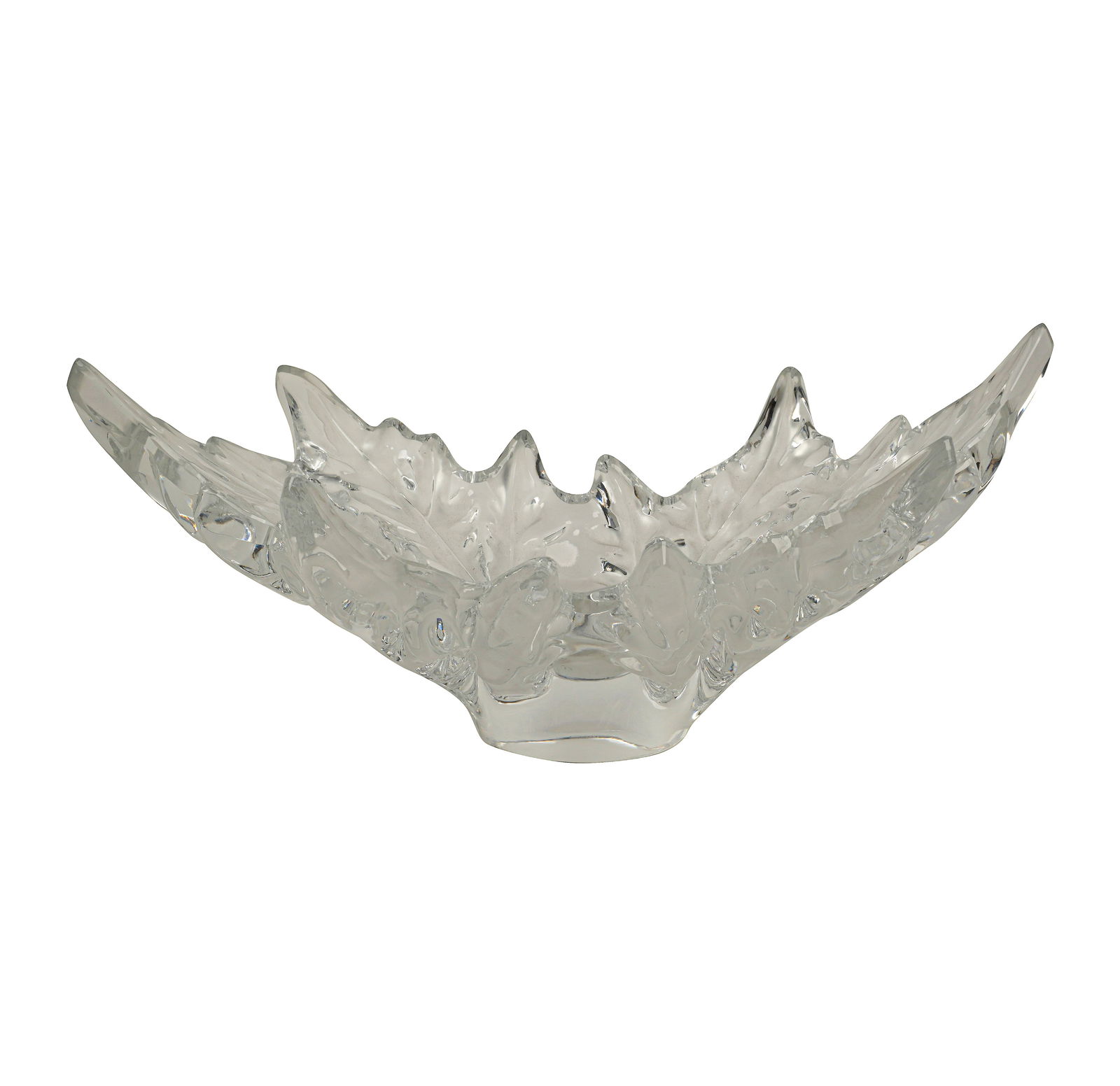 A Lalique Molded Glass Champs Elysees Centerbowl: 7 1/4 x 18 x 10 in. (18.4 x 45.7 x 25.4 cm.),