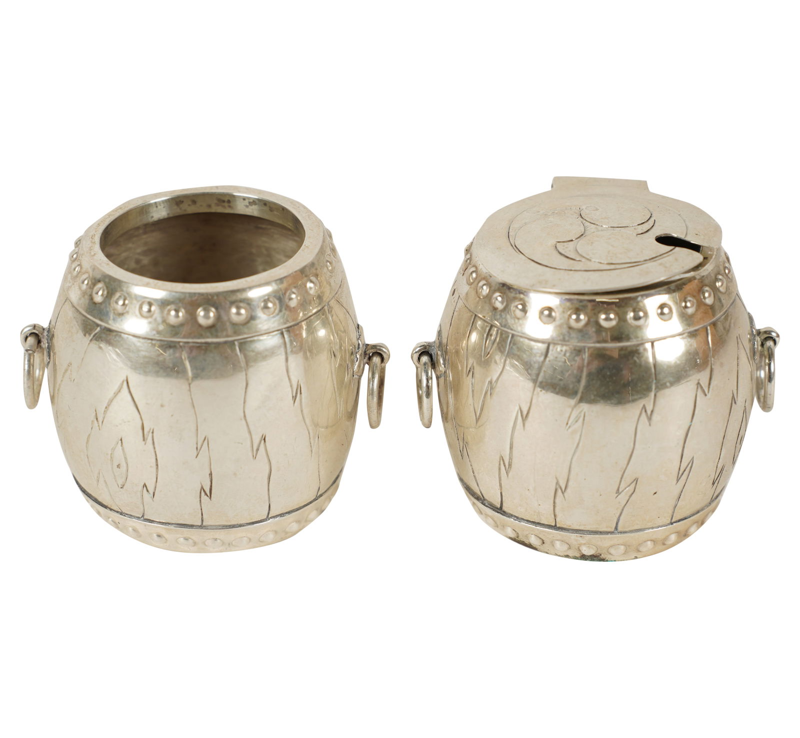 A Pair of Sterling Toothpick Holders: each marked "Sterling"; Approximately 47 grams total, Each: 1 1/2 in. (3.8 cm.) high