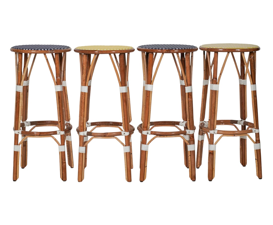 Four Maison Gatti Rattan Stools (1 of 8)