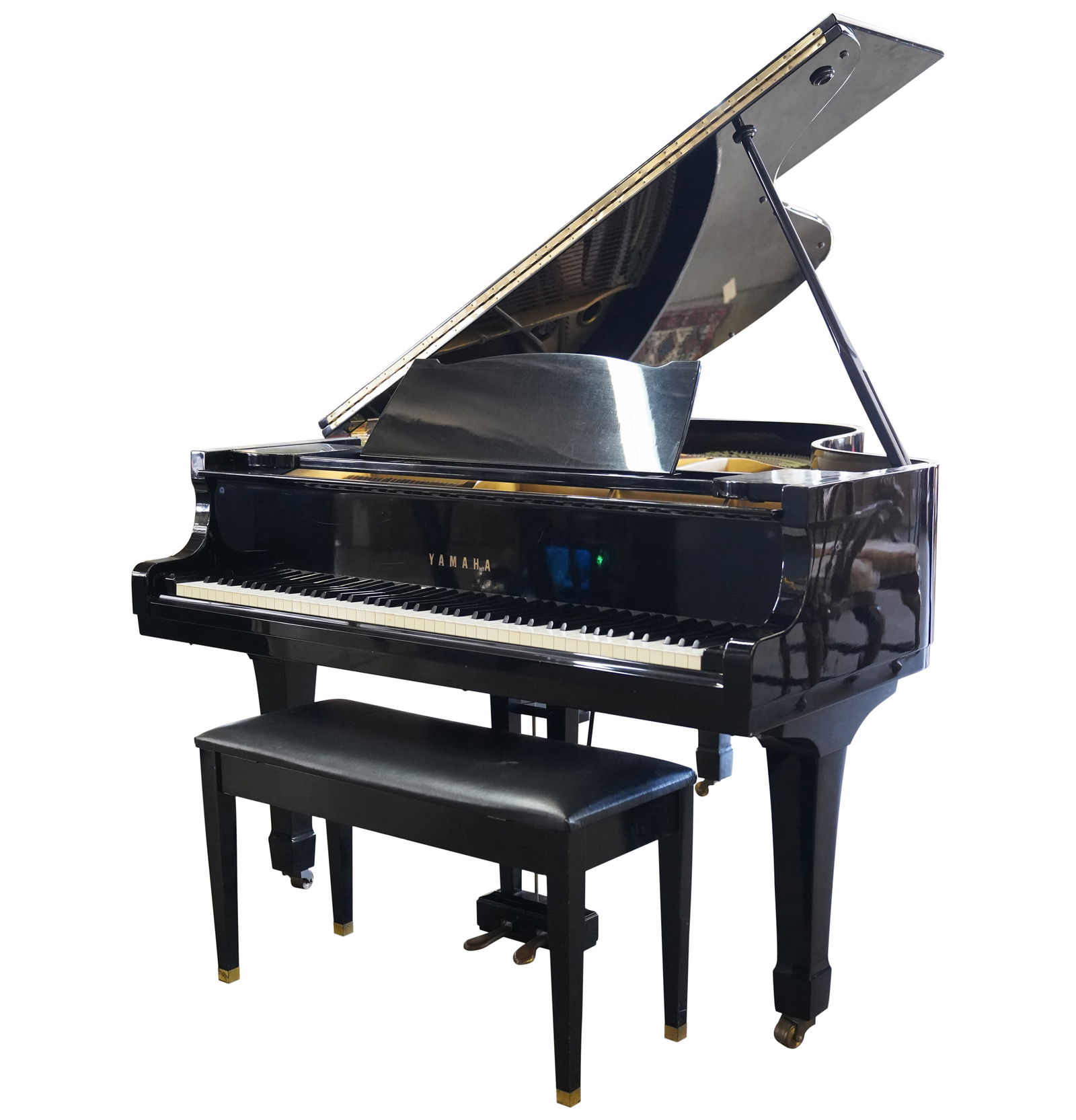 A Yamaha Ebony Grand Piano with Bench (1 of 12)