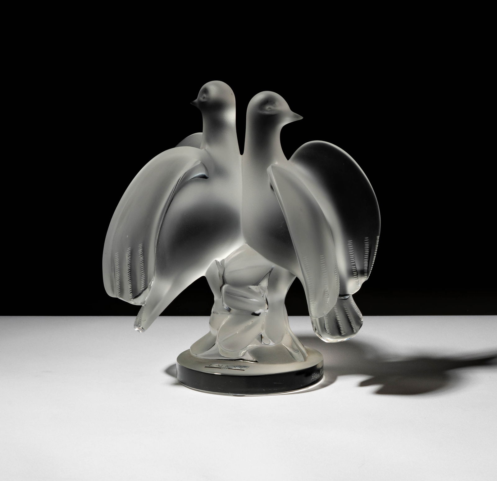 Lalique Frosted Glass Dove Sculpture (1 of 9)