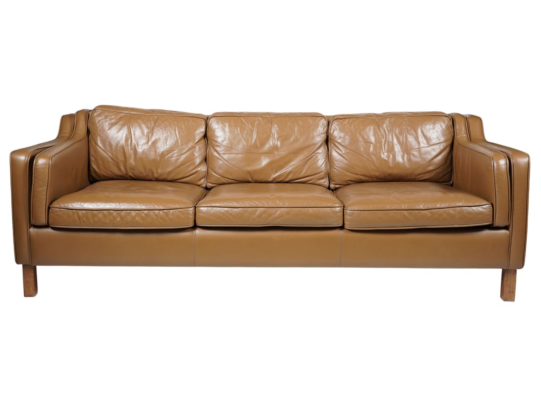 Leather Sofa in the Style of Borge Mogensen (1 of 8)