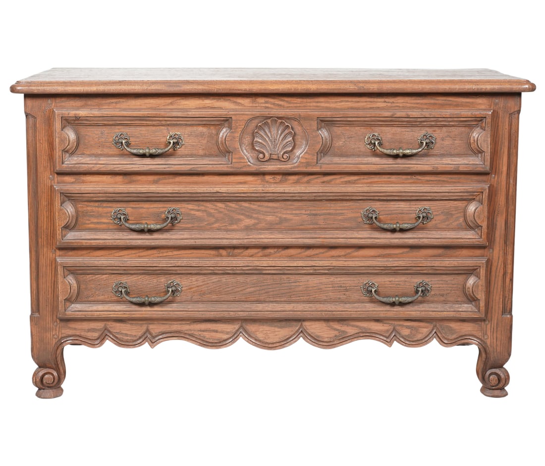 Regence-Style Commode: mid 20th century; with metal label to drawer interior "Collection Reproductions", 30 x 47 x 24 in.