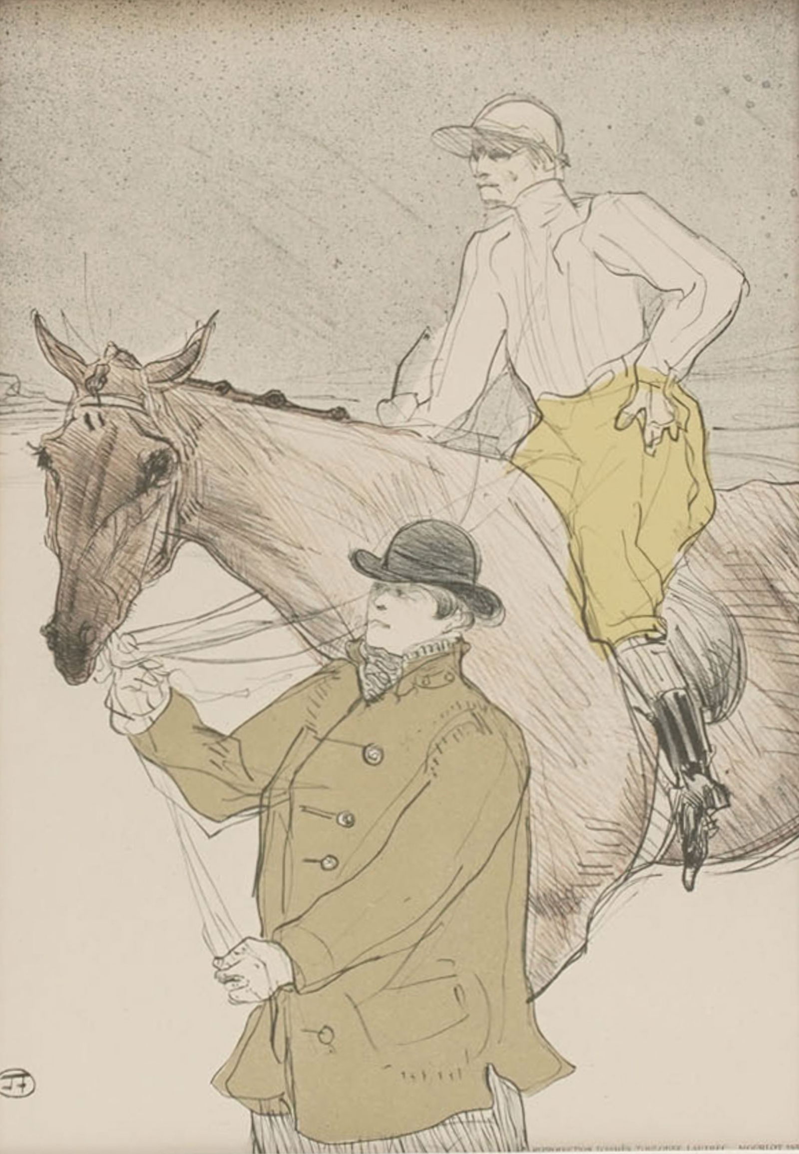 After Henri De Toulouse-Lautrec (1864 - 1901), The Jockey Going to the Post: Sight: 17 1/4 x 12 in., Frame: 24 3/4 x 19 3/4 in.