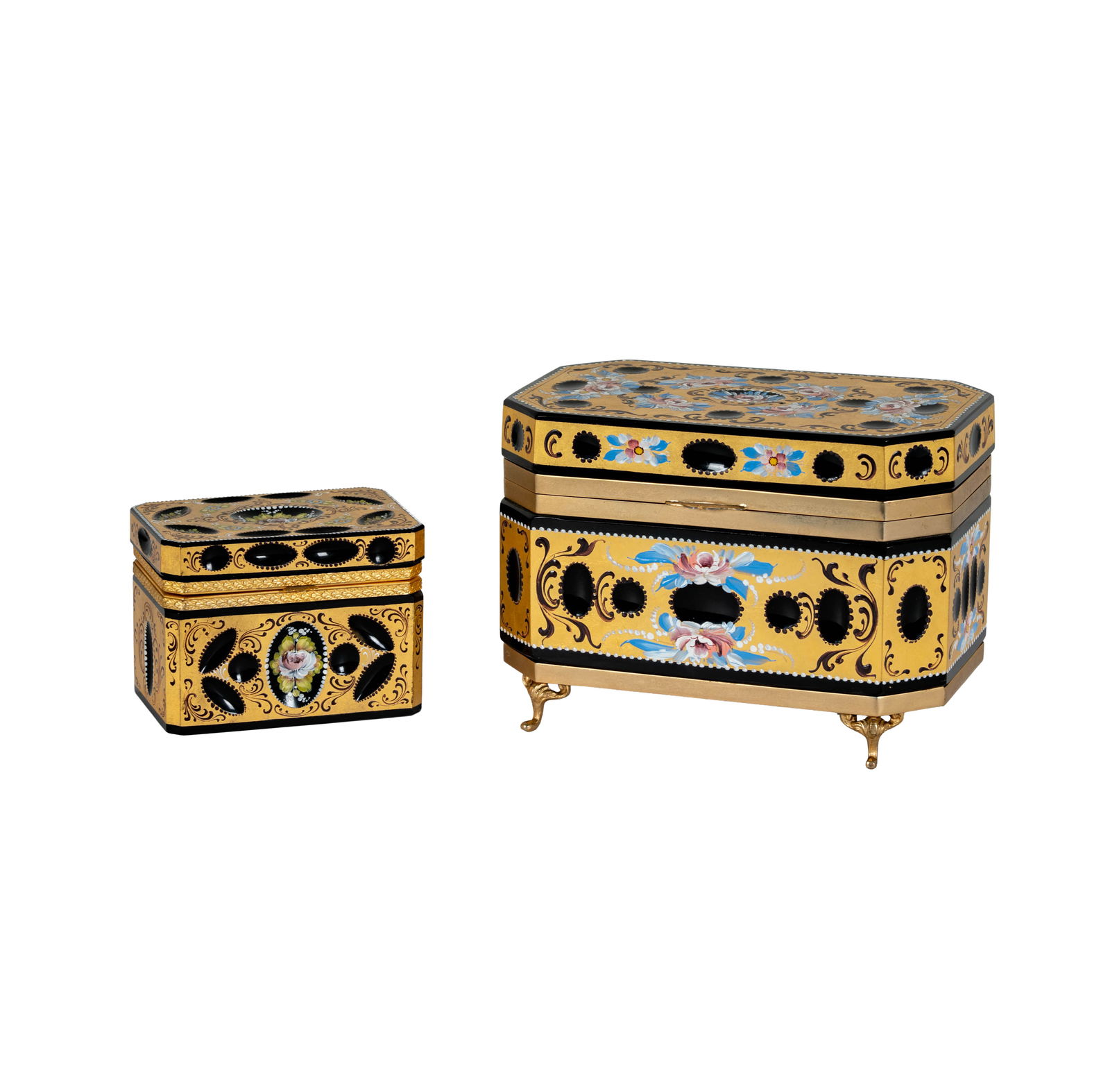 Two Murano Painted Opaline Glass Boxes (1 of 12)