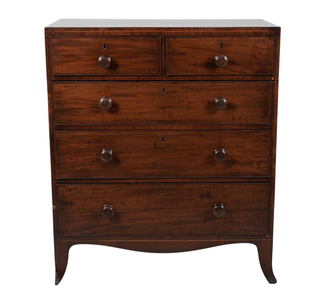 English Mahogany Five-Drawer Chest (1 of 9)