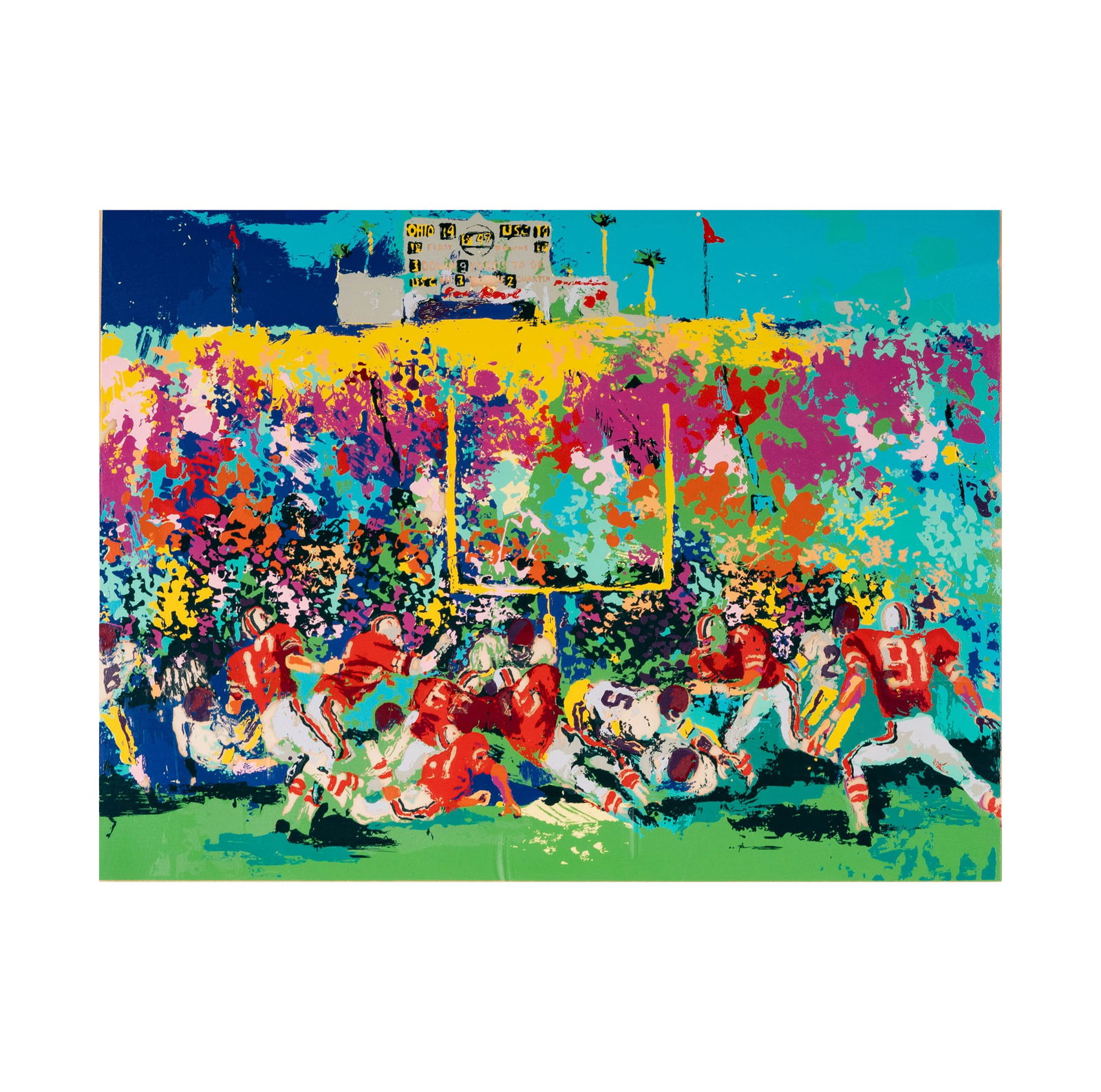 Leroy Neiman, American 1921-2012, Rose Bowl, Ohio State vs USC.: silkscreen signed and numbered, Sight: 23 x 30 in. (58.4 x 76.2 cm.), Frame: 30 1/2 x 37 1/2 in. (77.5 x 95.3 cm.)