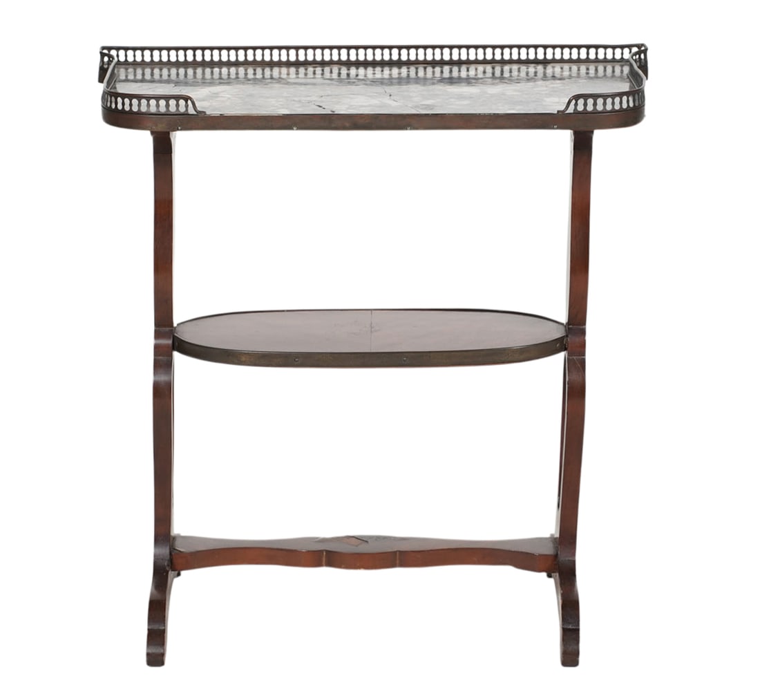 Marble-Top Mahogany Side table (1 of 9)