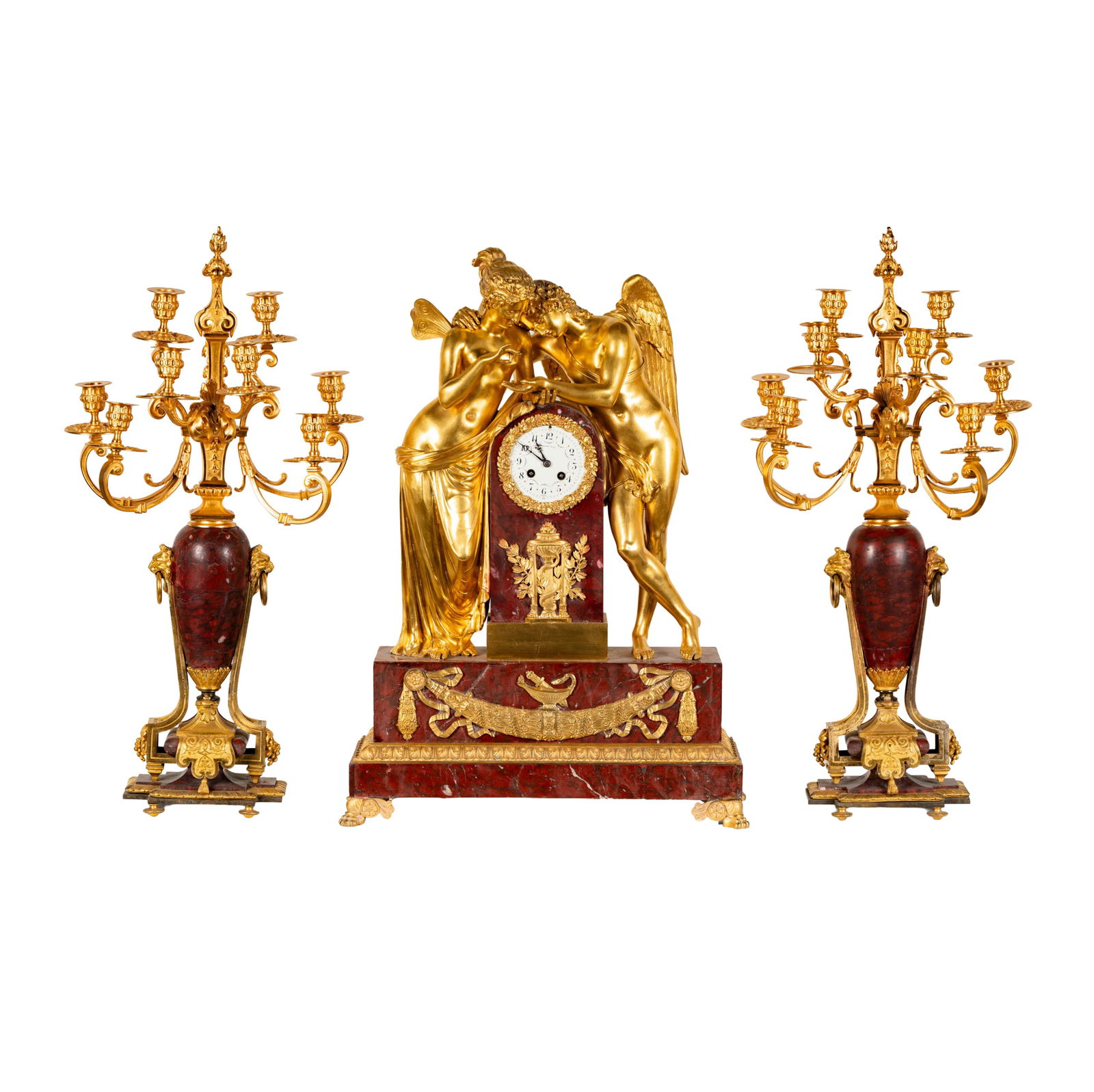 A Tiffany and Co. French Empire-Style Clock Garniture Set (1 of 20)
