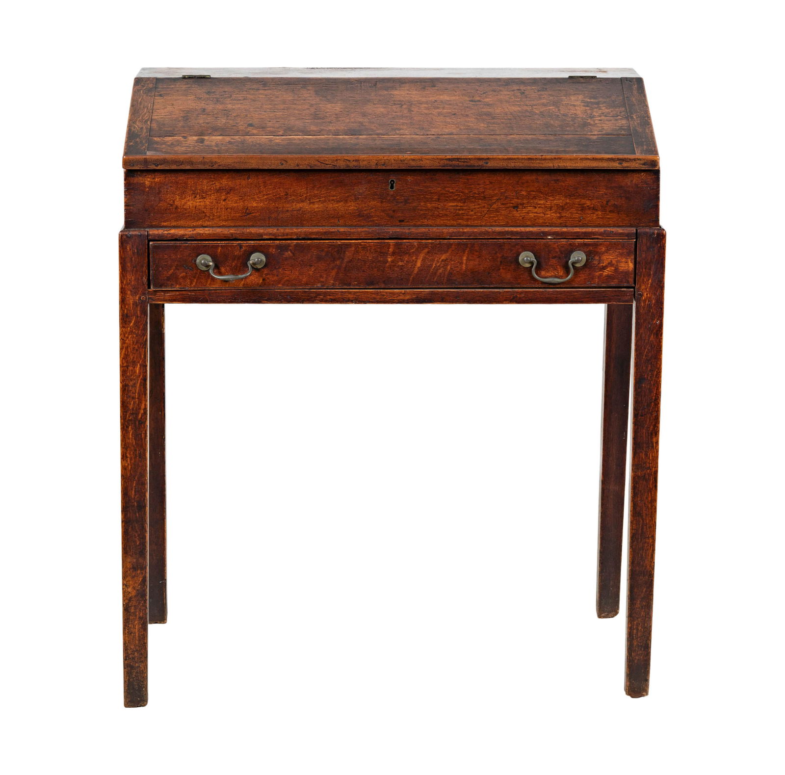 A Georgian Oak Clerk's Desk: 18th century, 36 x 31 x 19 in.