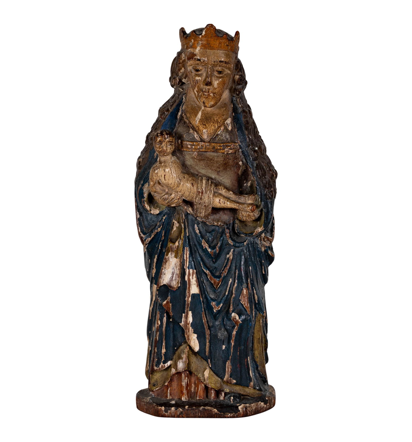 A Carved and Painted Wood Figural Group of the Virgin and Child (1 of 14)