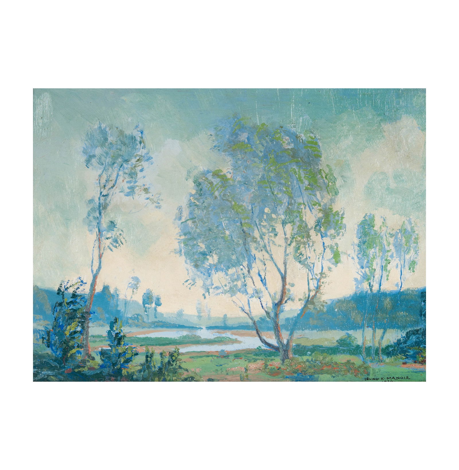Irving Kraut Manoir (1891 - 1982): Morning Light: oil on artist board, 1920, signed and dated lower right, titled verso, 12 x 16 in., Frame: 16 1/2 x 20 1/4 in.