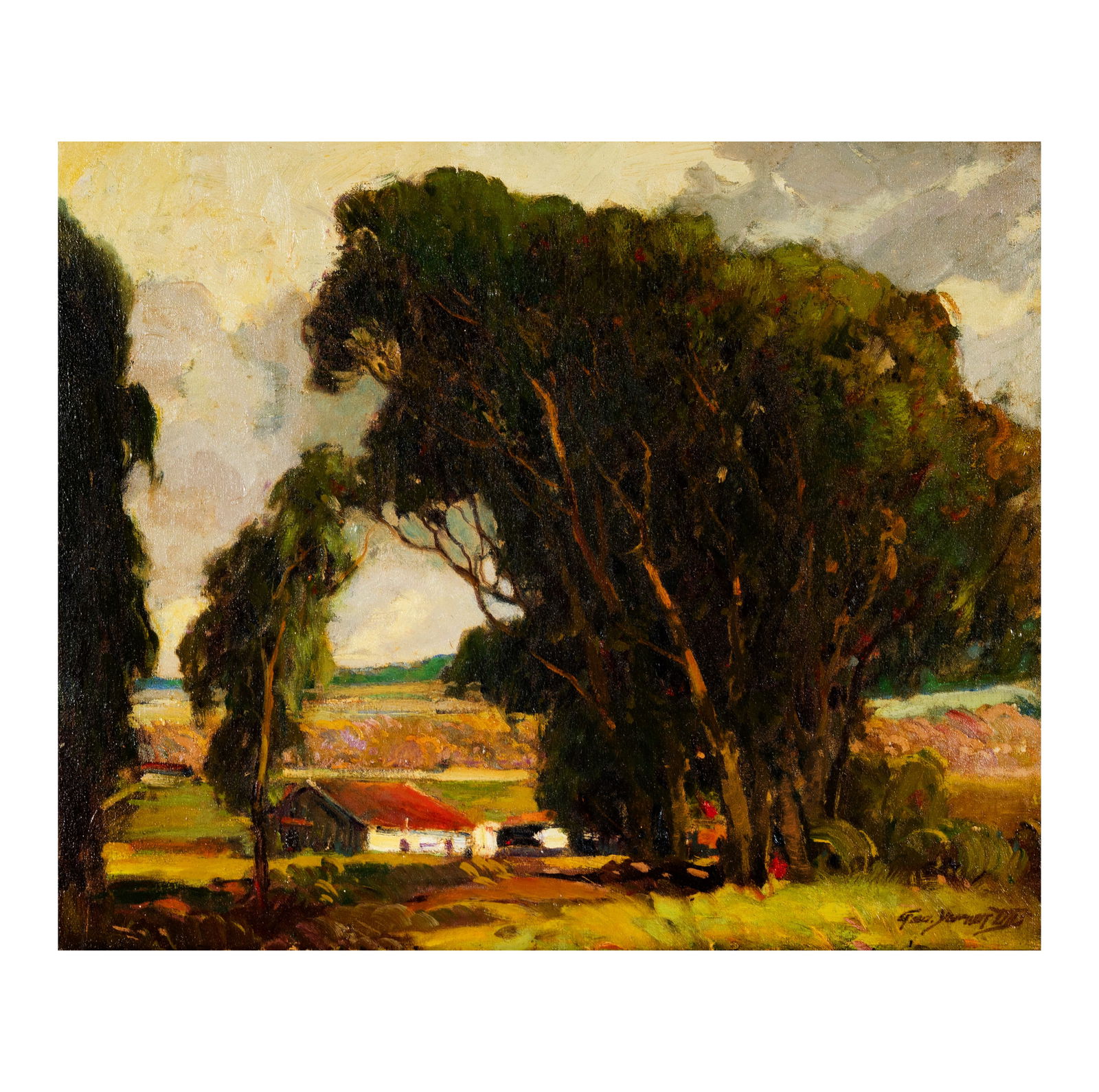 George Demont Otis (1879-1962): California Homestead: oil on canvas, signed lower right, 22 x 27 in., frame: 26 3/4 x 31 1/2 in.