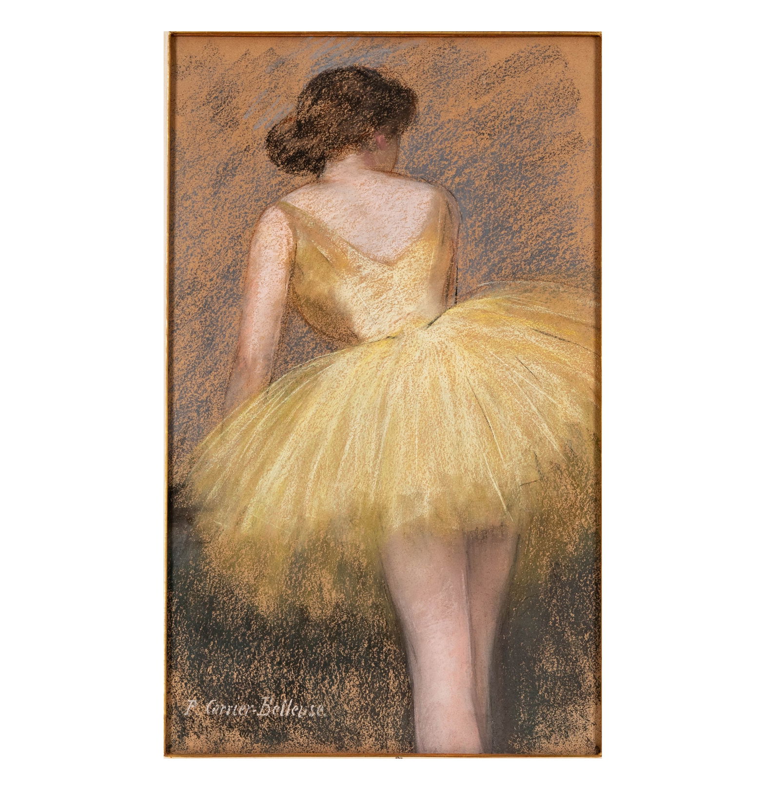 Pierre Carrier-Belleuse (1851–1932): La danseuse: pastel on paper laid to canvas, signed lower left, sight: 24 x15 in., frame: 32 3/4 x 23 in.