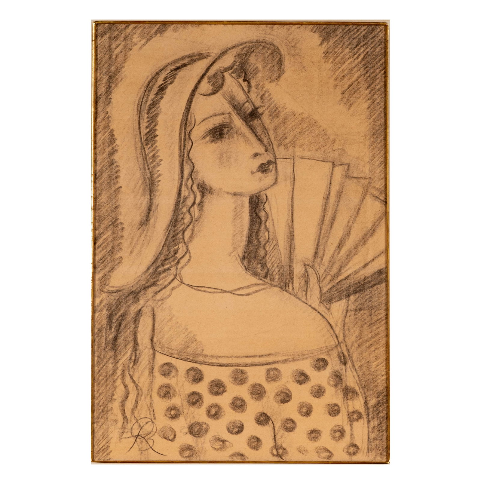 Rene Buthaud (1886-1986): Lady with Fan (1 of 10)