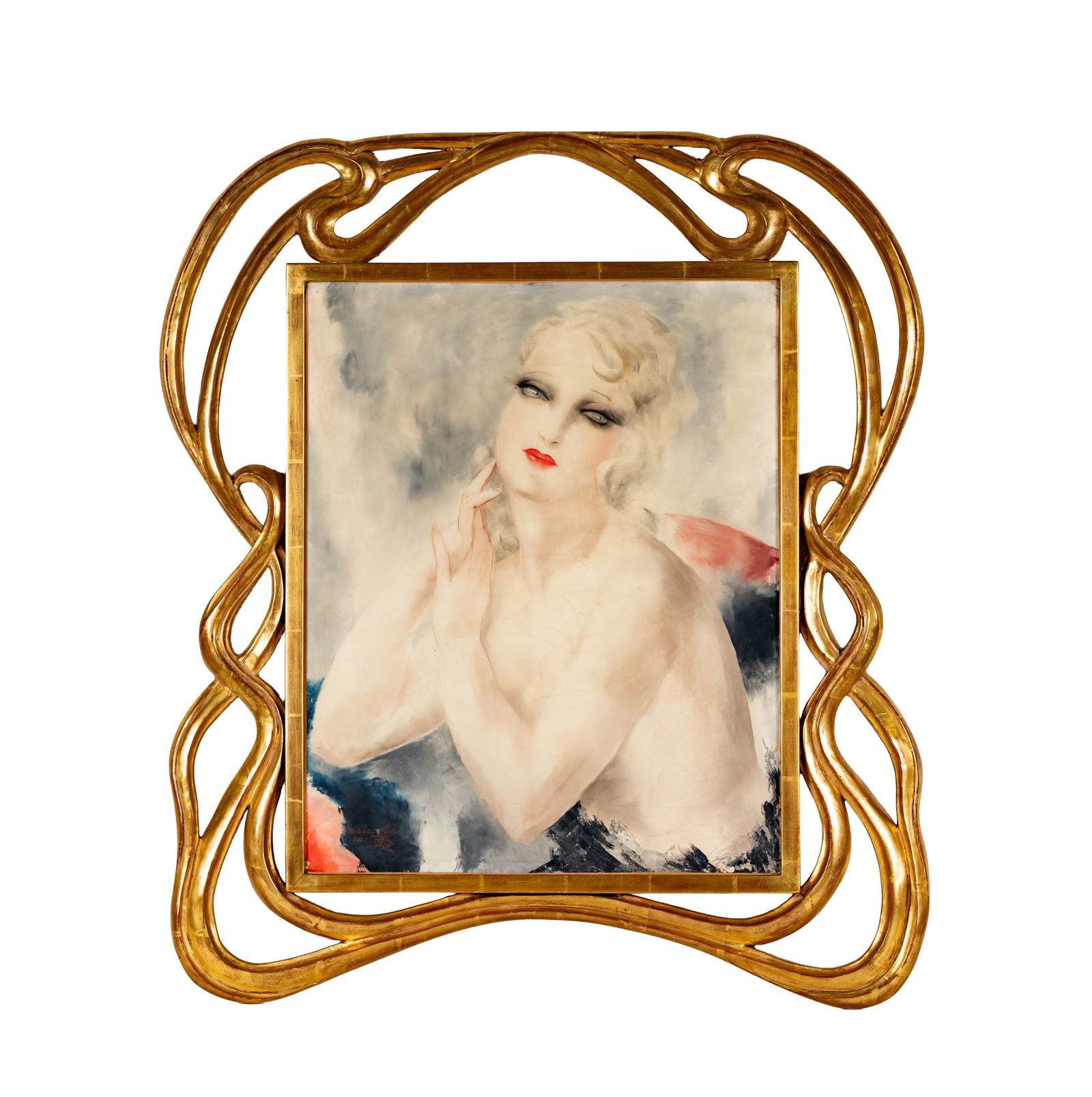 Micao Kono (1900 - 1979): Portrait of a Woman: oil on canvas, 1931, signed and dated lower left, 22 1/2 x 18 in., in a giltwood frame: 34 x 28 1/2 in.