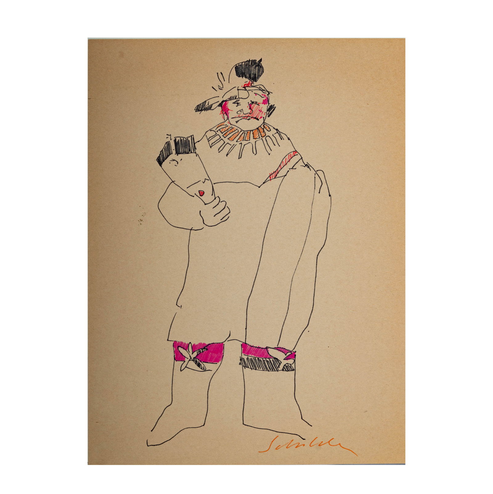 Fritz Scholder (1937 - 2005): Standing Indian, Feather Fan in Hand (1 of 8)