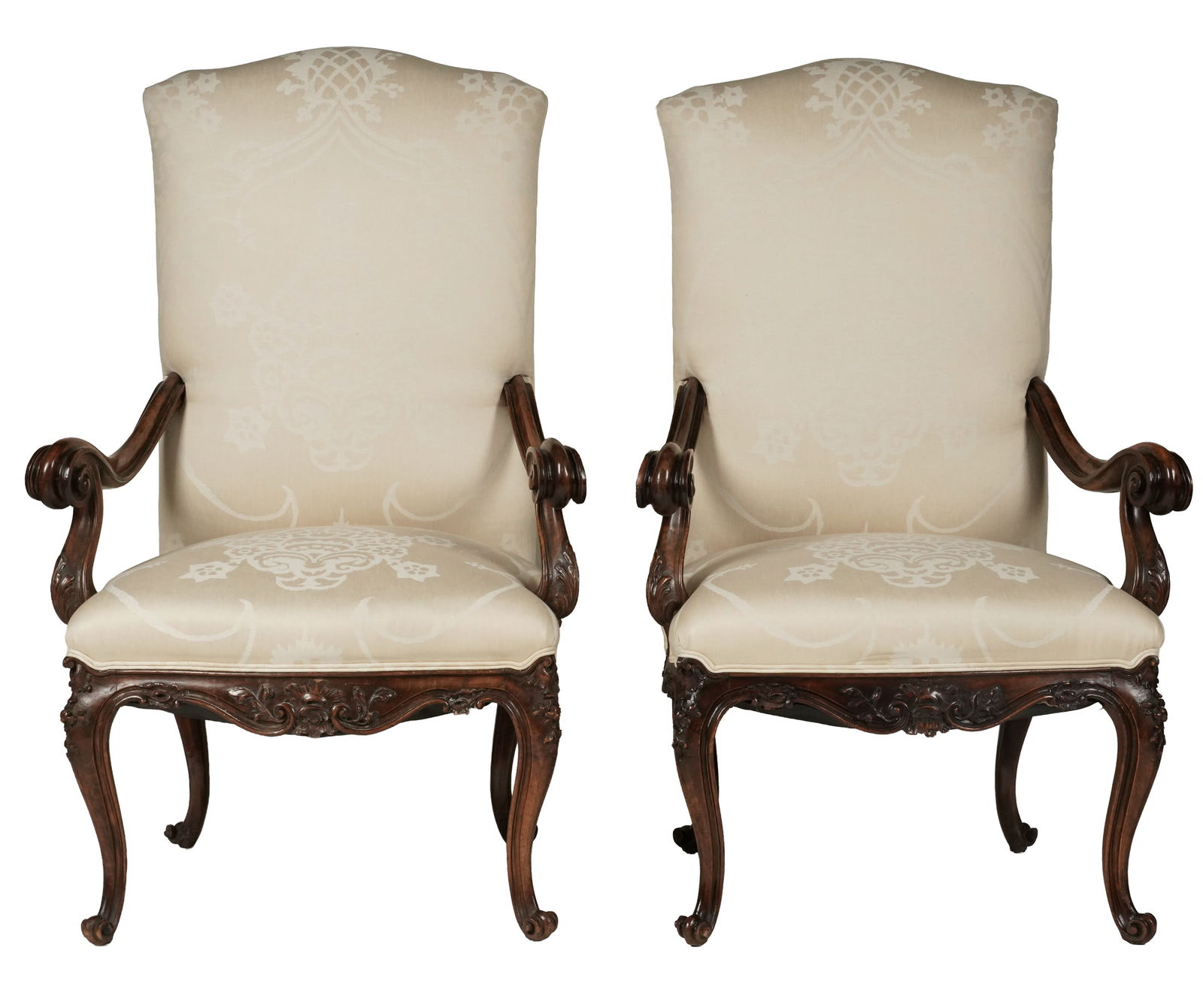 A Pair of Italian Carved Walnut Hall Chairs (1 of 20)