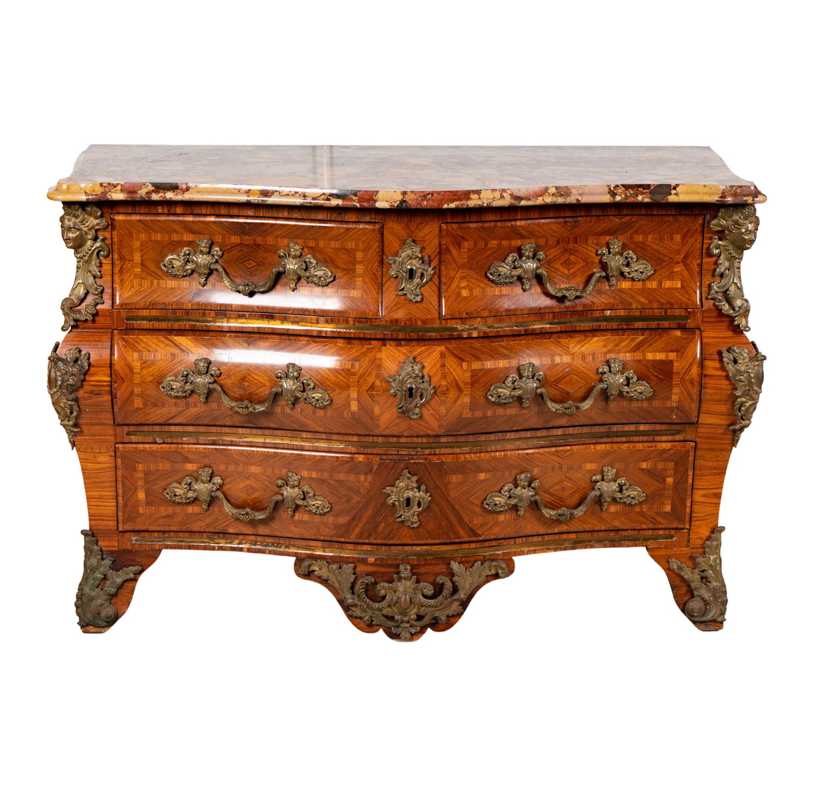 A Regence-Style Marble-Top Parquetry Commode (1 of 12)