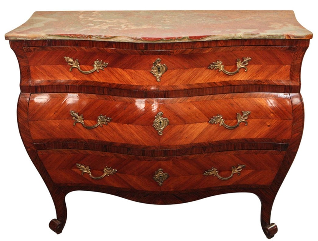 A Northern Italian Parquetry Bombe Commode (1 of 16)