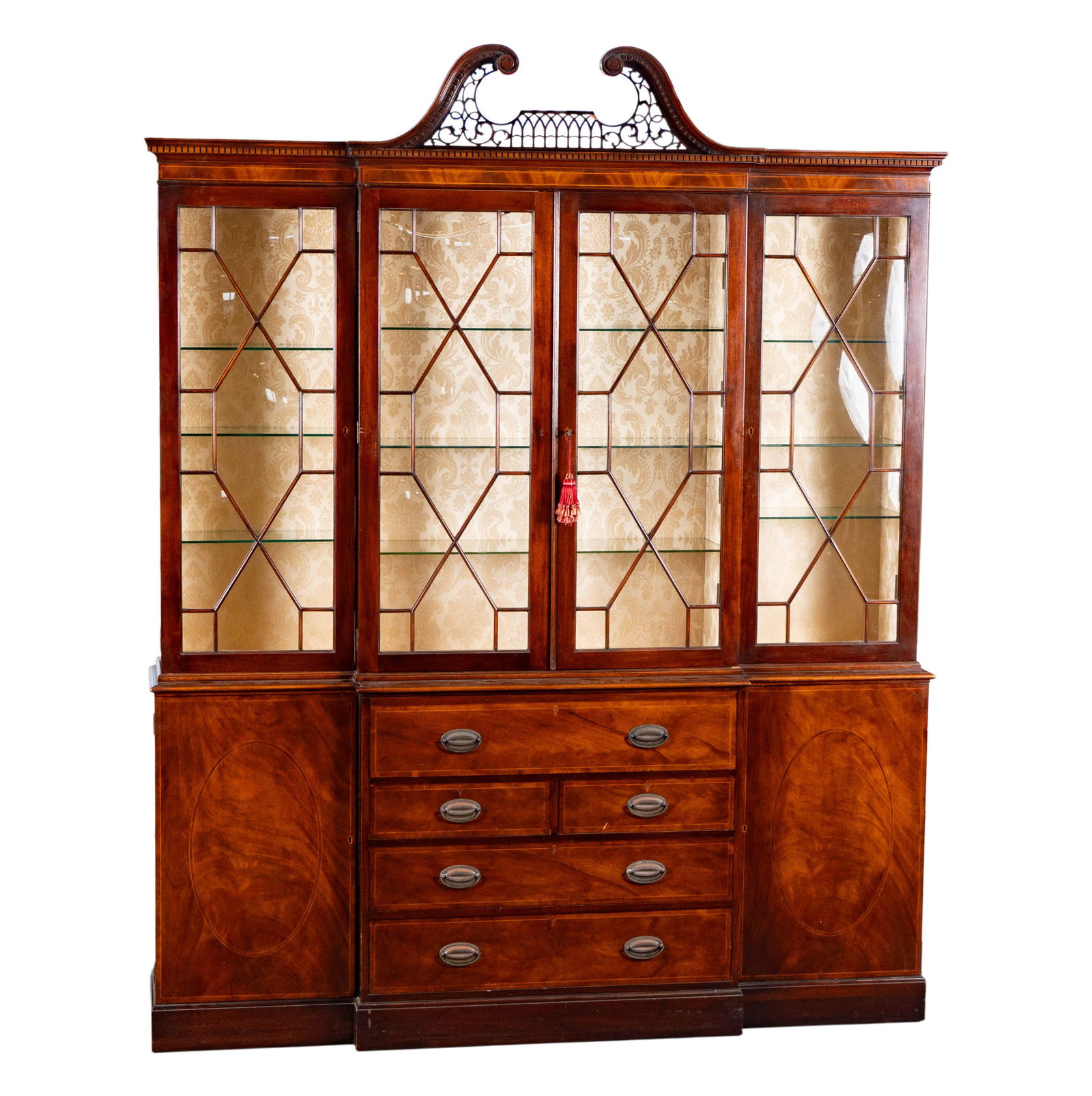 An English Mahogany Breakfront Bookcase (1 of 17)