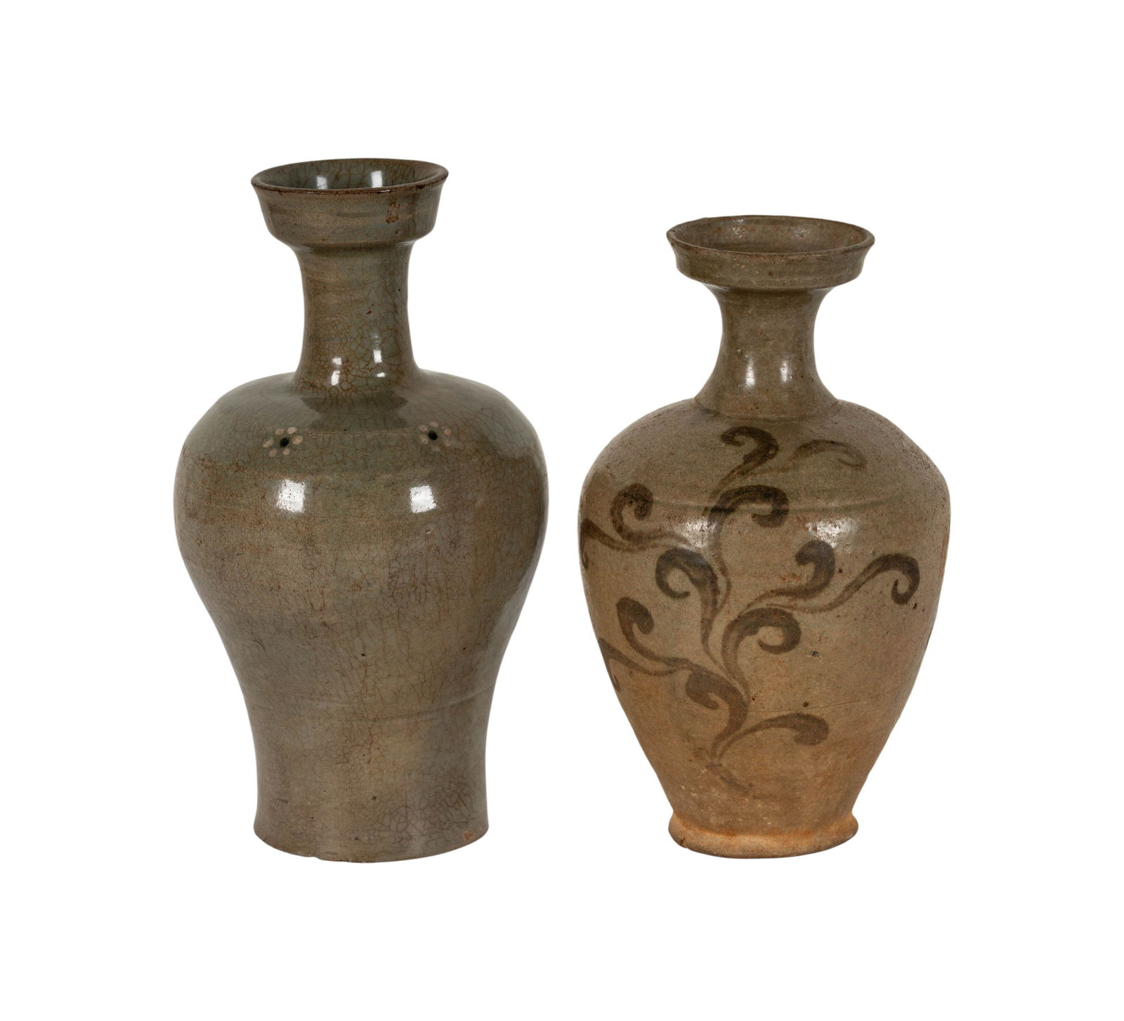 Two Korean Celadon-Glazed Stoneware Baluster Vases (1 of 10)
