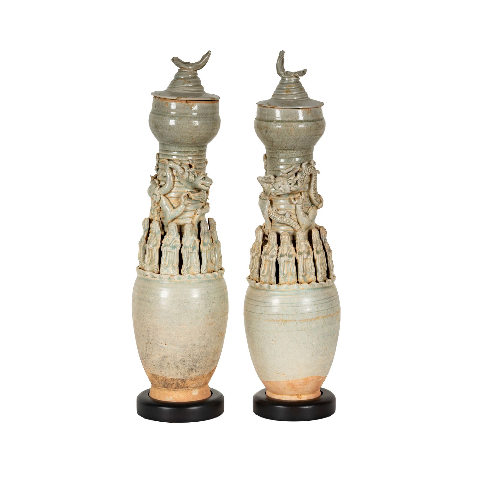 A Pair of Qingbai Funerary Urns (1 of 16)