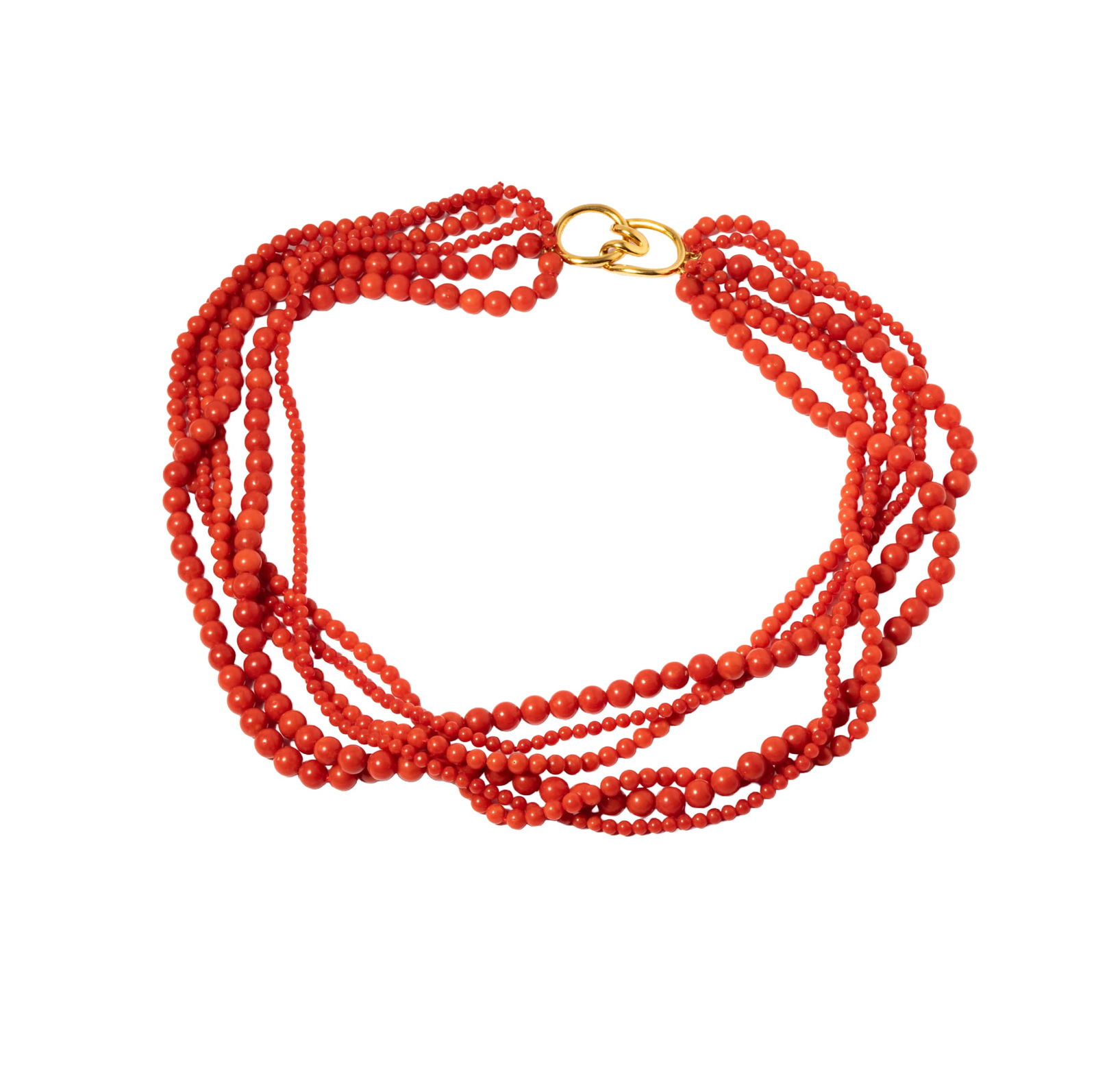 Tiffany & Co. 18 Karat Yellow Gold and Coral Necklace (1 of 10)