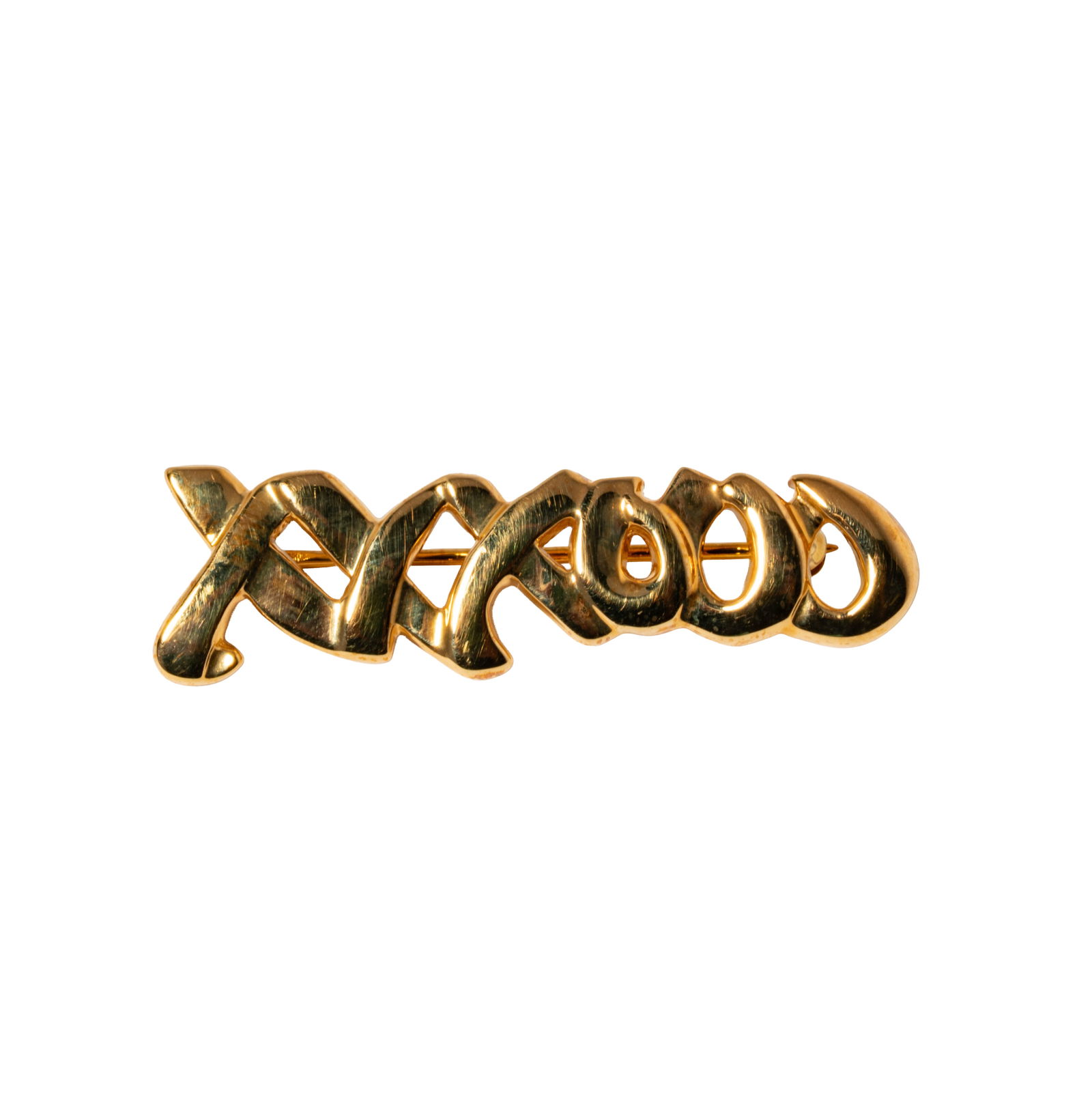 Tiffany & Co. Paloma Picasso 18 Karat Yellow Gold Brooch: Including one Paloma Picasso for Tiffany Co. bar brooch, measuring 1-5/16 inches long, by 1/4 inch wide; weighing 6.8 grams;