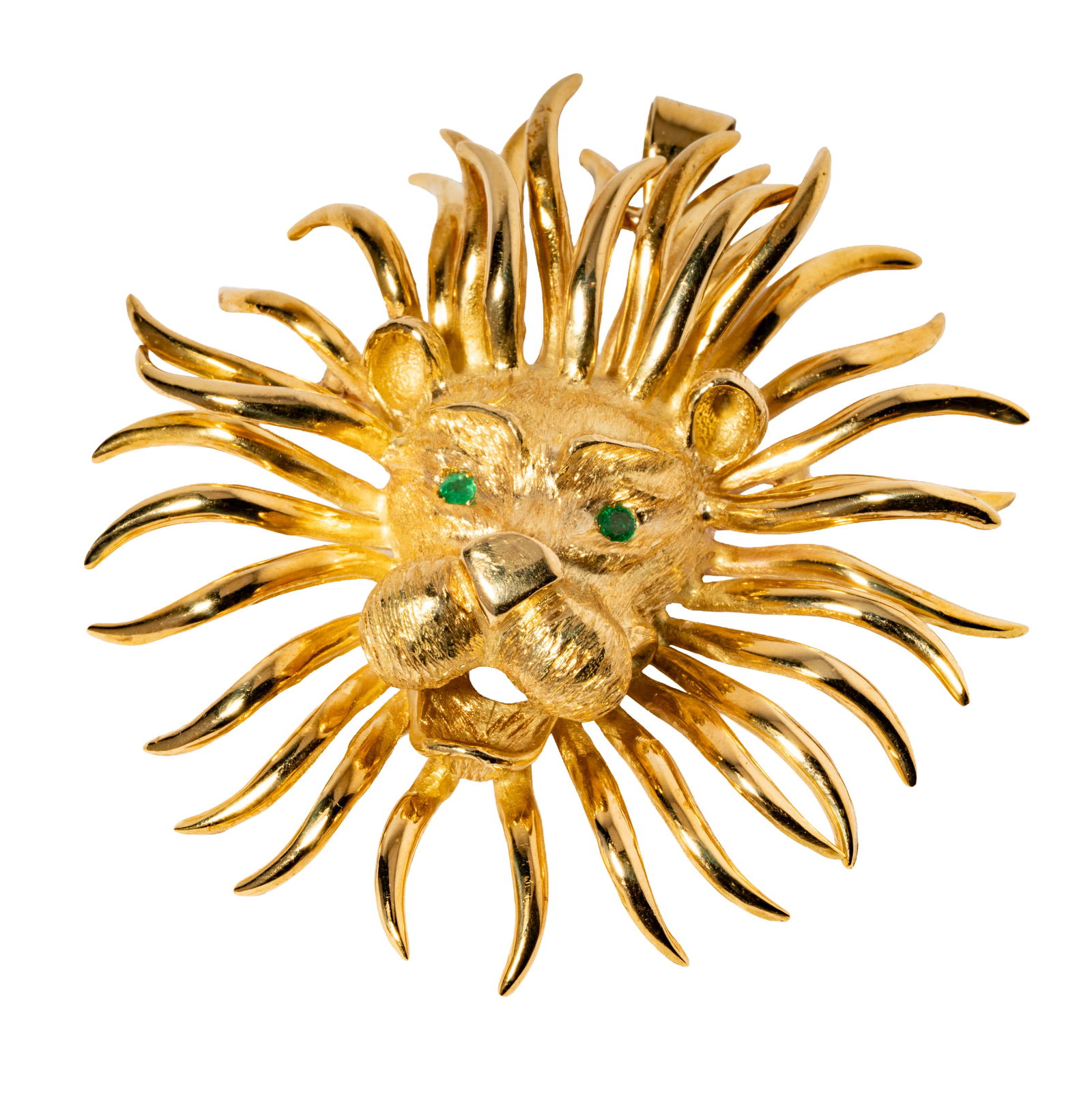 Cartier, 18 Karat Yellow Gold and Emerald Vintage Lion Pendant/Brooch (1 of 16)