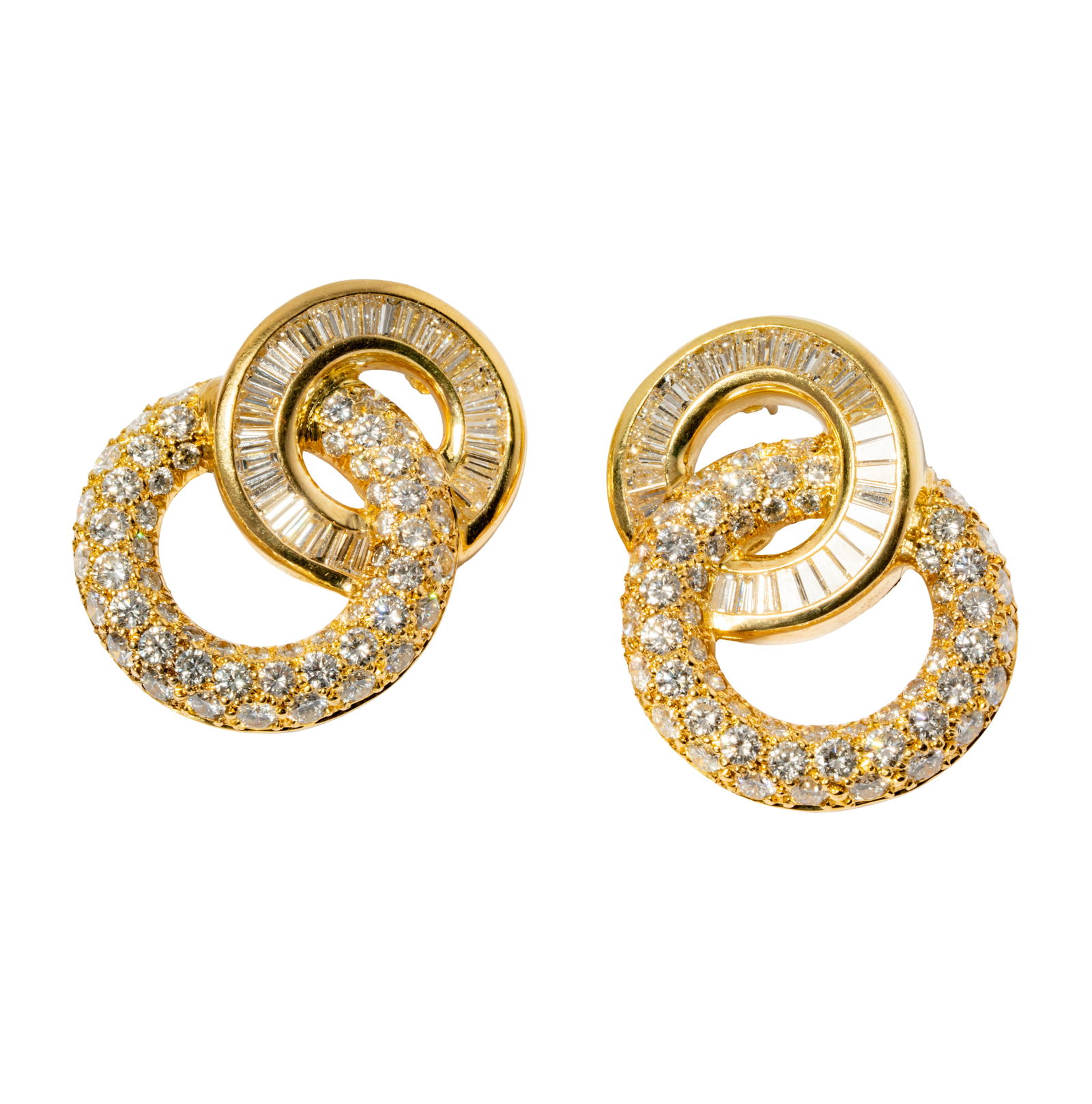 Charles Krypell Yellow Gold and Diamond Earrings (1 of 9)