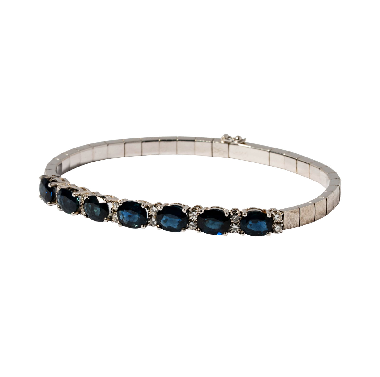 18 Karat White Gold, Diamond and Sapphire Bracelet (1 of 13)