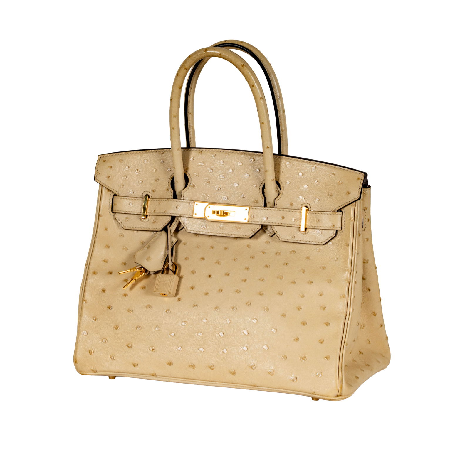 An Hermes Ostrich Birkin: Sac Birkin 30 Autruche, 3c Parchemin