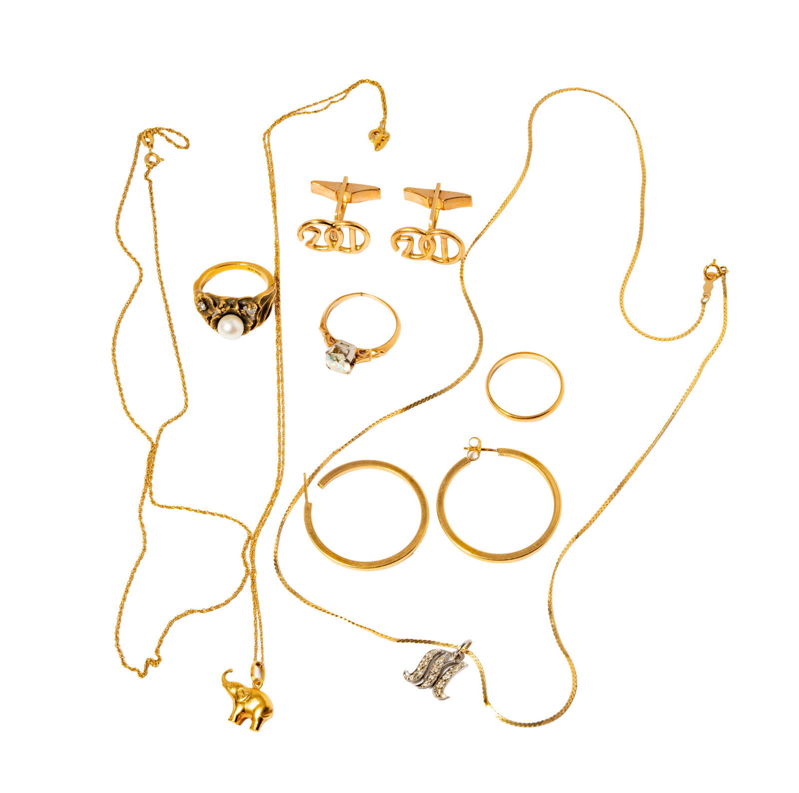 A Suite of Assorted 14 Karat Yellow Gold Jewelry (1 of 17)