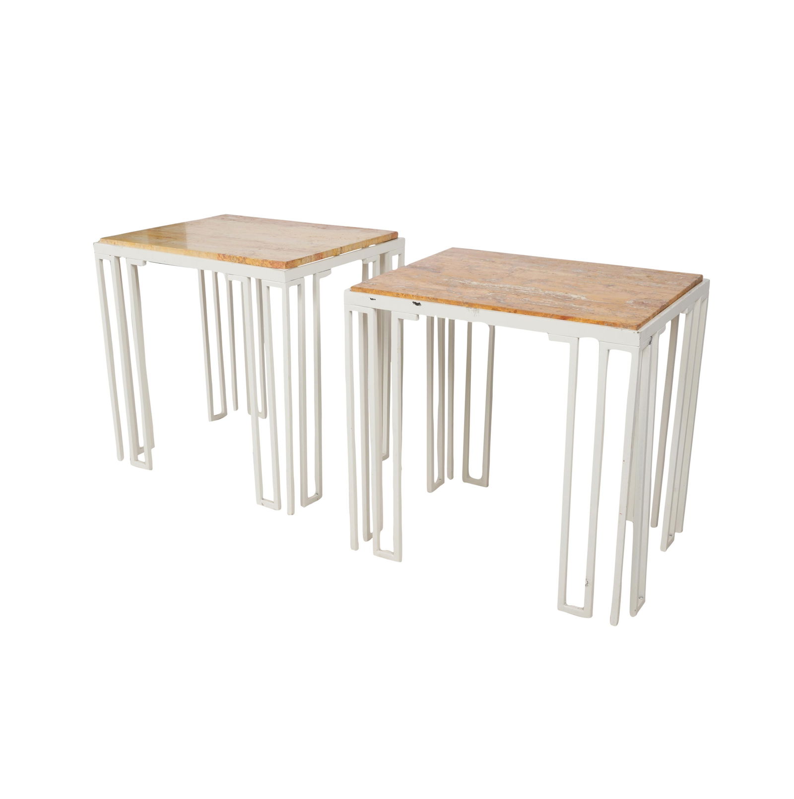 A Pair of Art Deco Painted Iron and Marble End Tables (1 of 10)