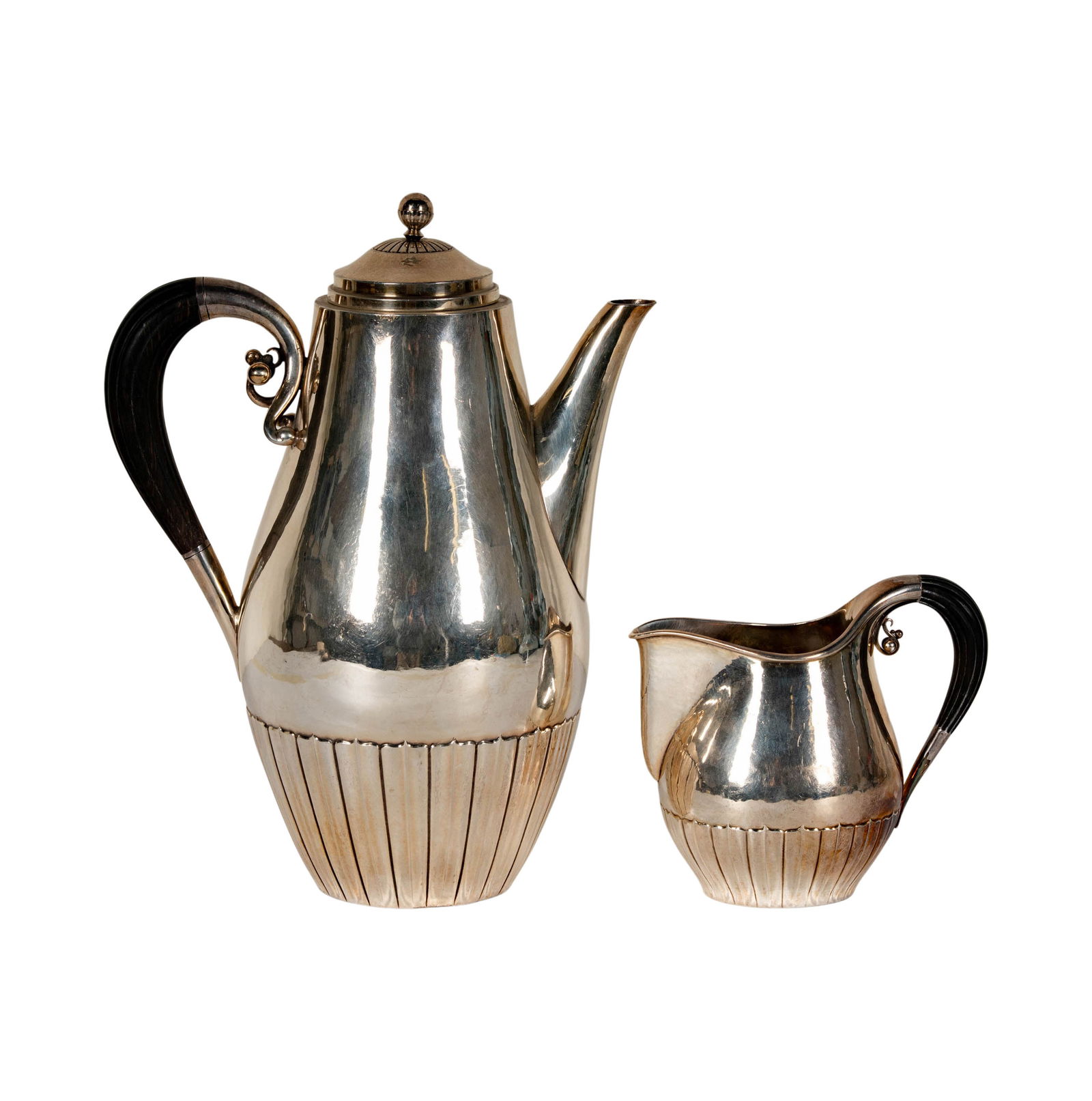 A Georg Jensen Sterling Coffee Pot No. 45A and Creamer No. 45C (1 of 12)