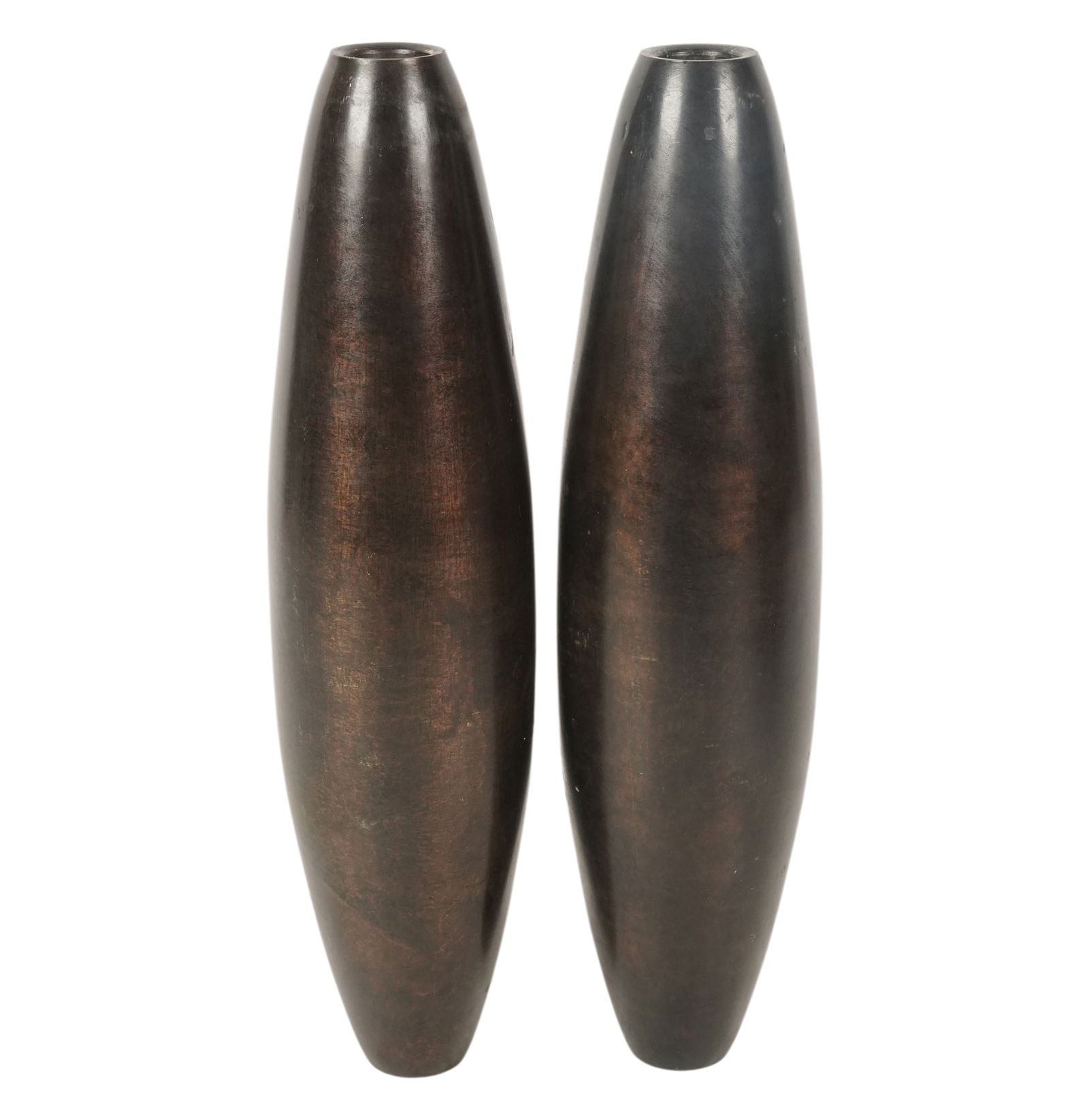 Pair of Modern Bronze Vases: unmarked, 12 in. high