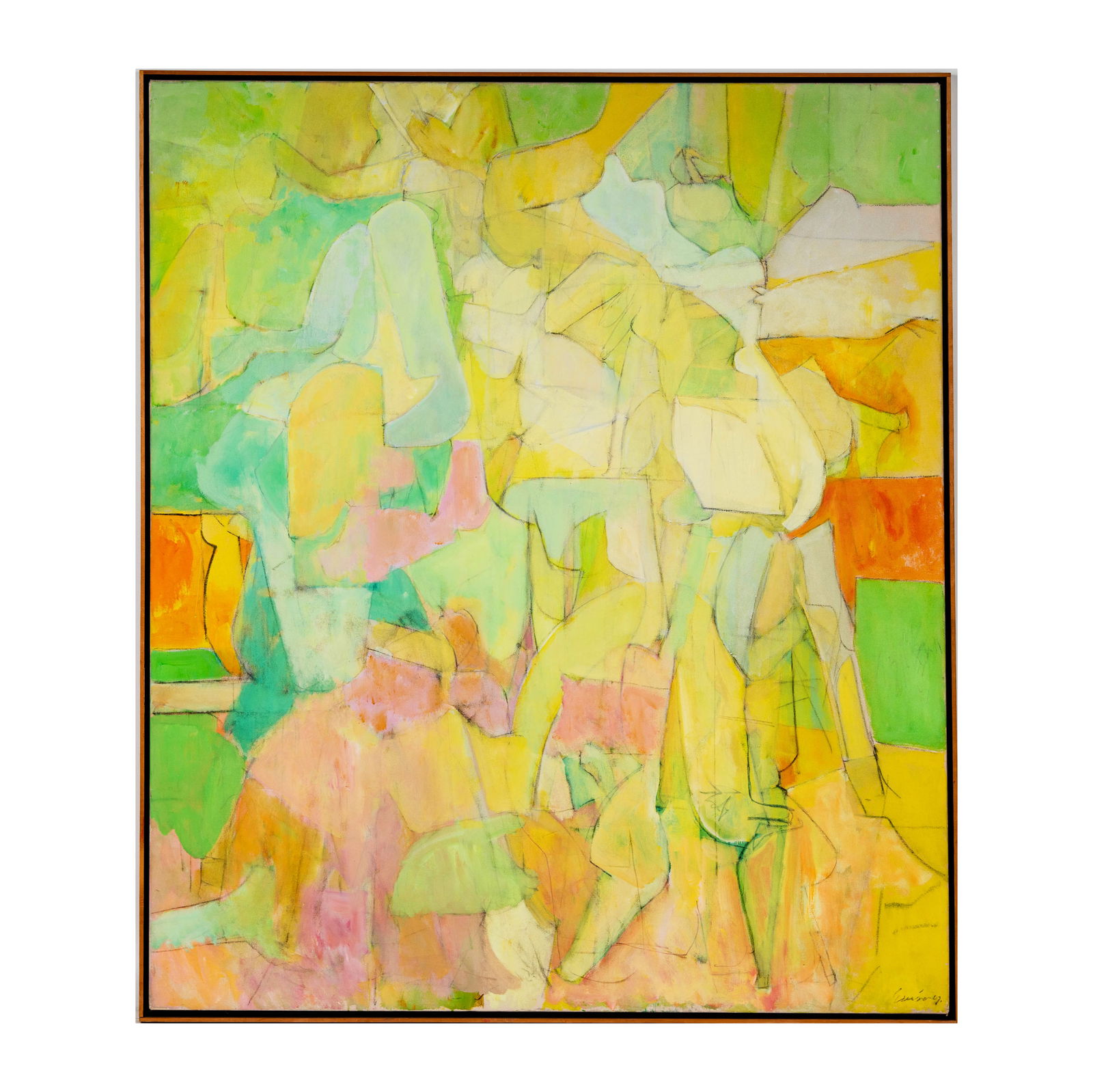 Edgar Louis Ewing (1913 - 2006), Ancient Origins (Pythia Series): 1982, acrylic on canvas, signed lower right, 55 x 47 in., Frame: 56 1/2 x 48 1/2 in. Exhibited: Athens, Greece, Odos Piraeus 6